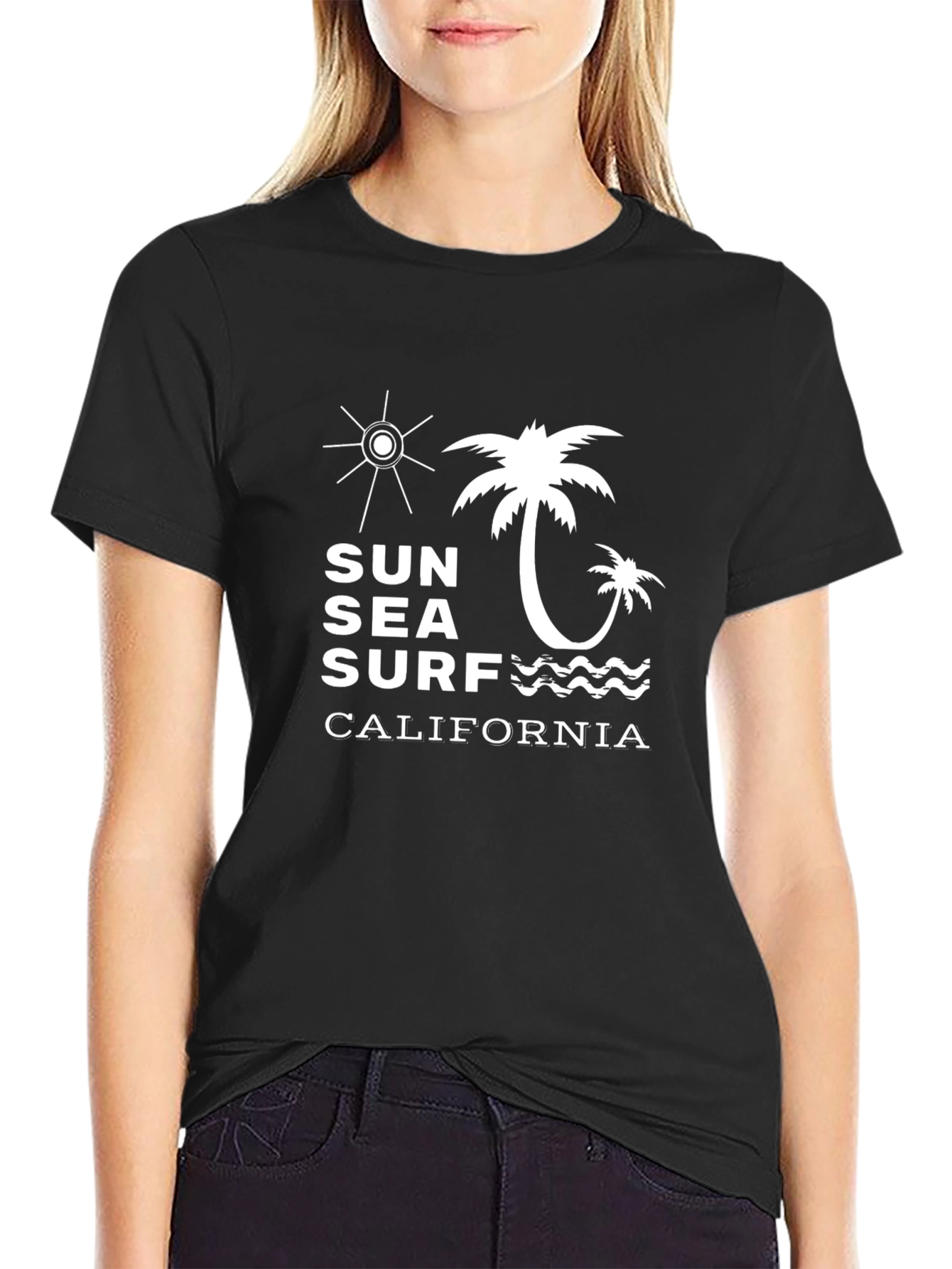 Sun Sea Surf California Tee - Black