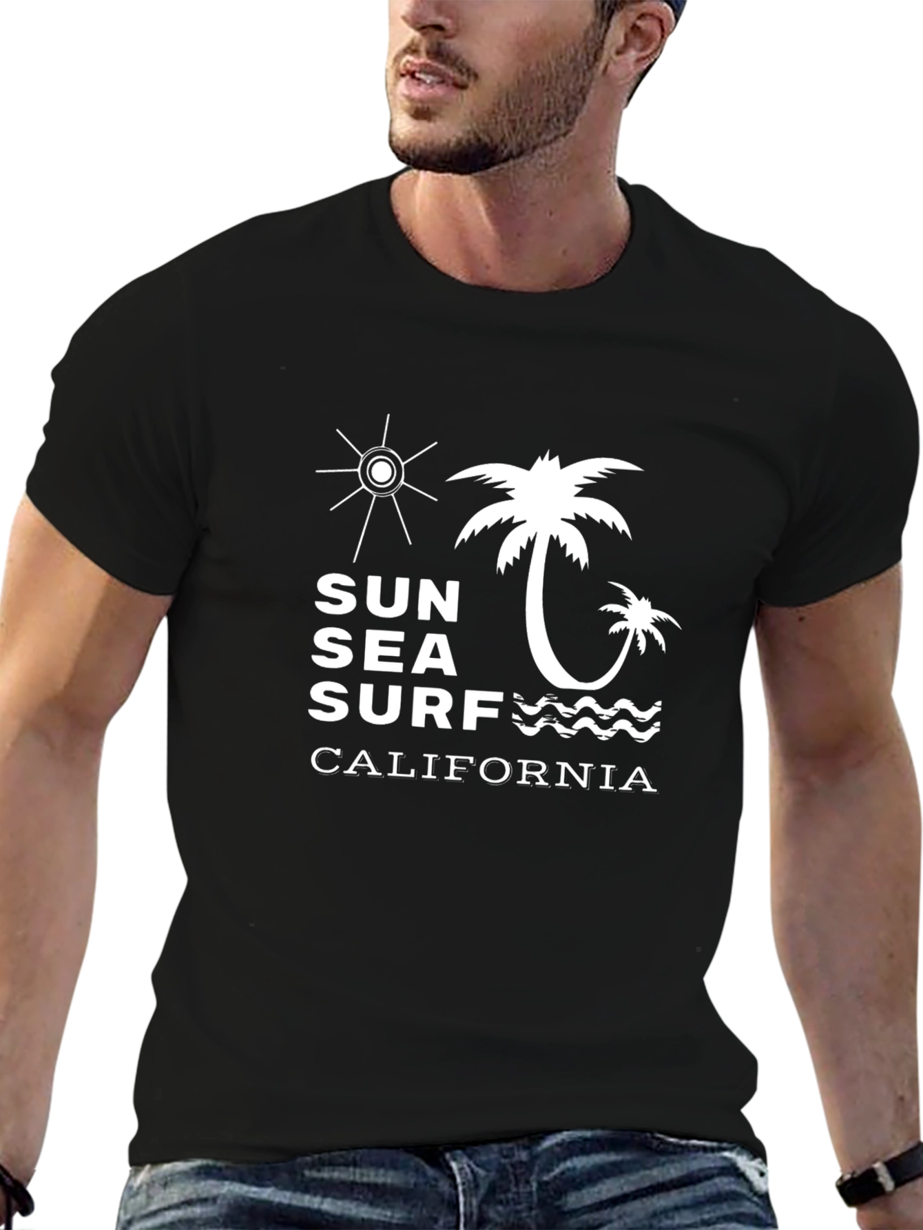 Sun Sea Surf California Tee - Black