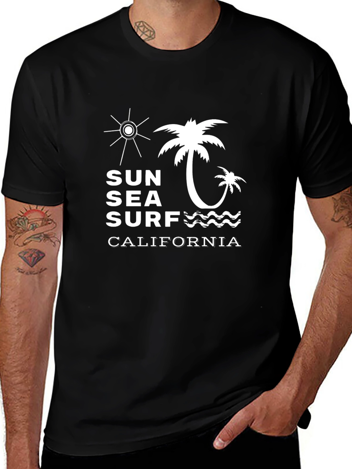 Sun Sea Surf California Tee - Black