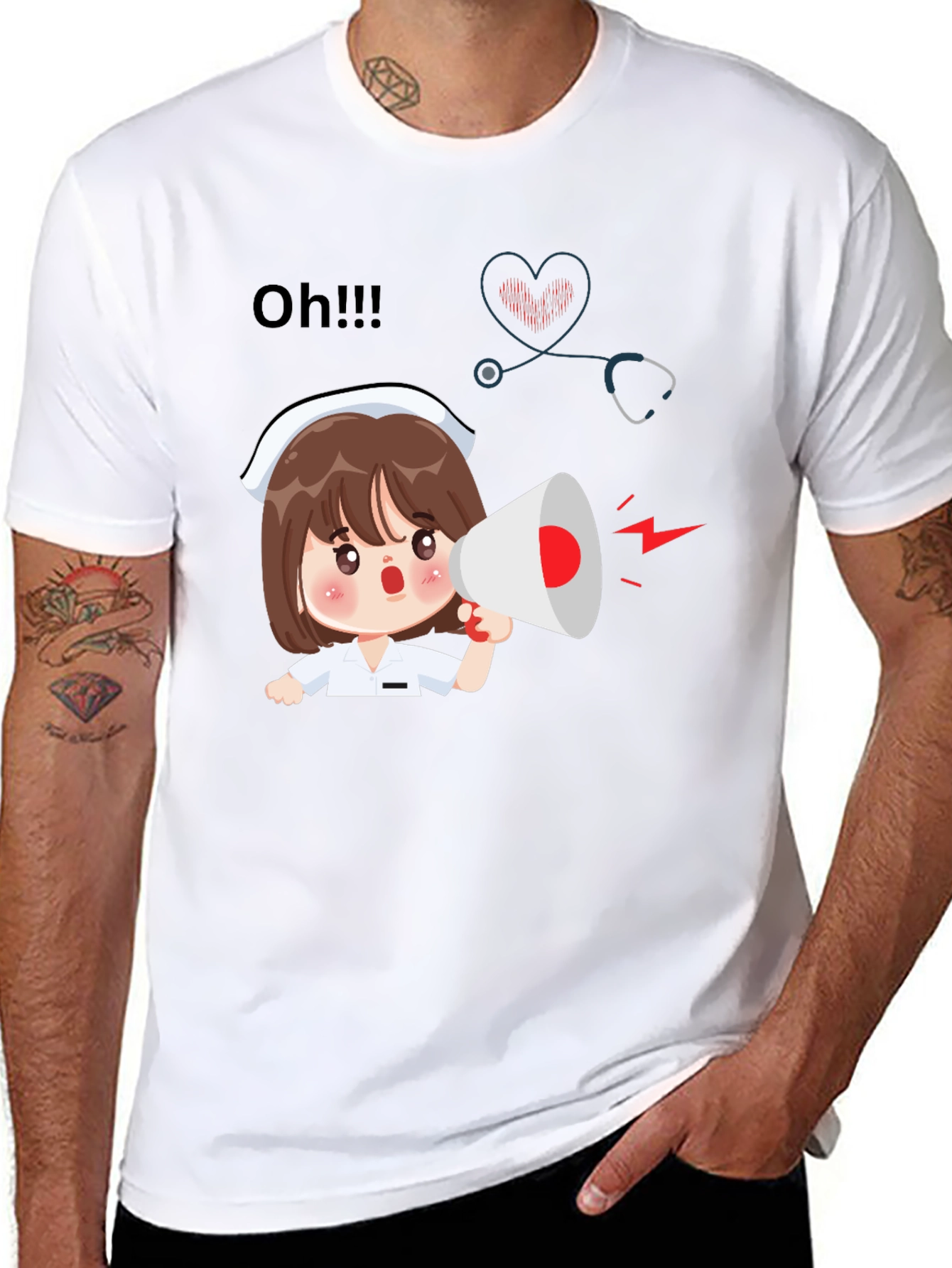 Nurse Cartoon Graphic Tee