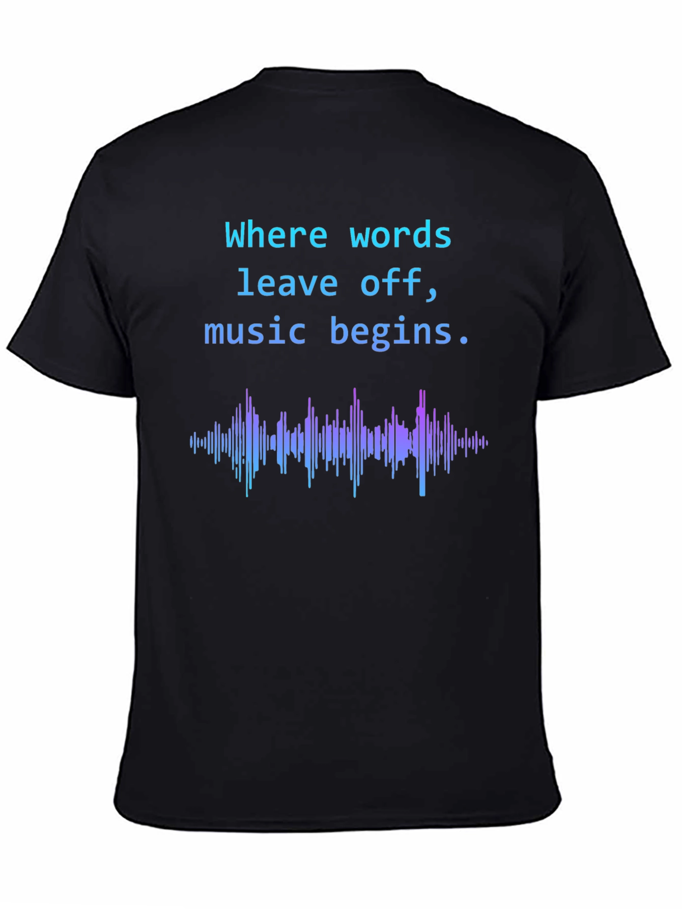 Music Begins Graphic Tee - Soft Black T-Shirt