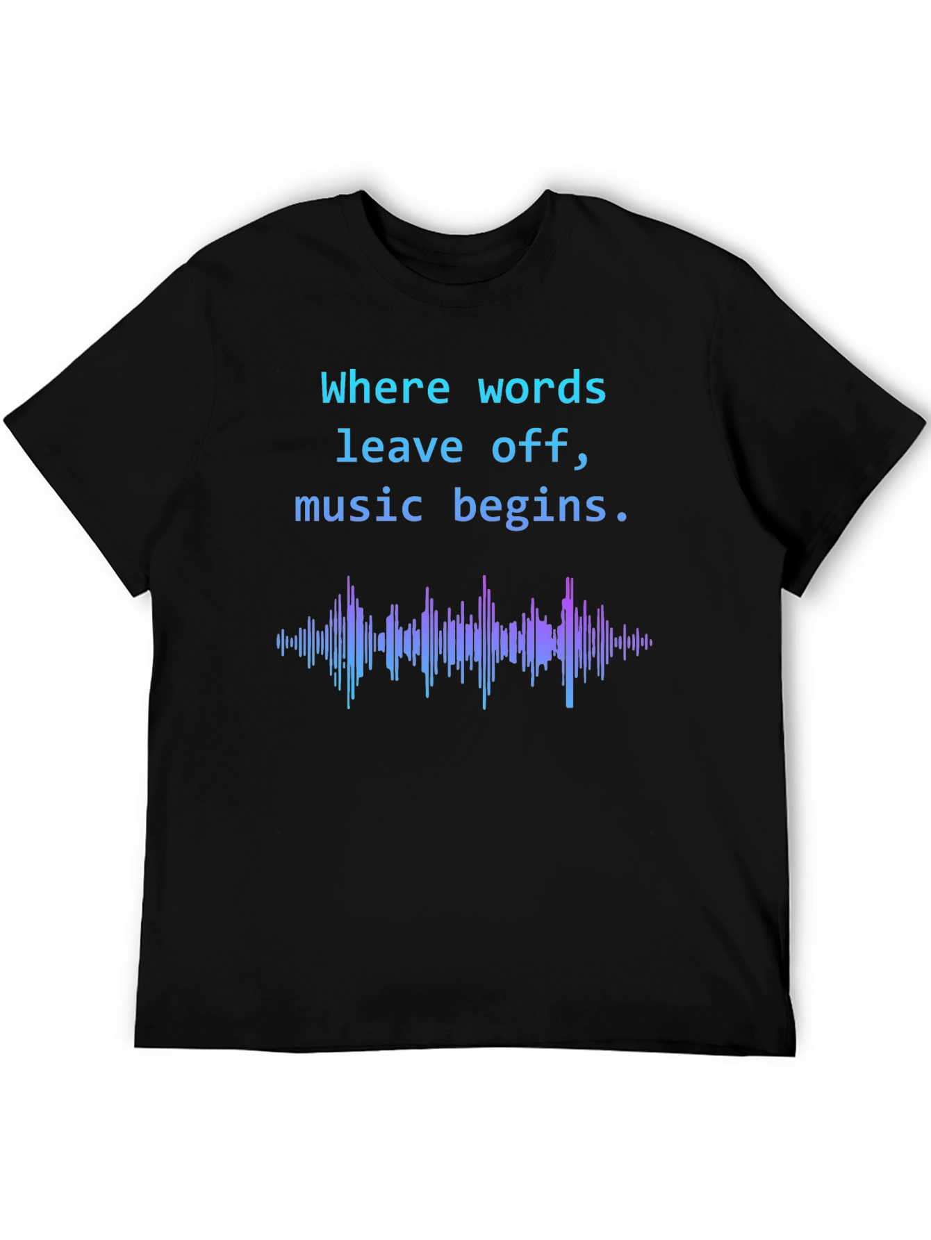 Music Begins Graphic Tee - Soft Black T-Shirt