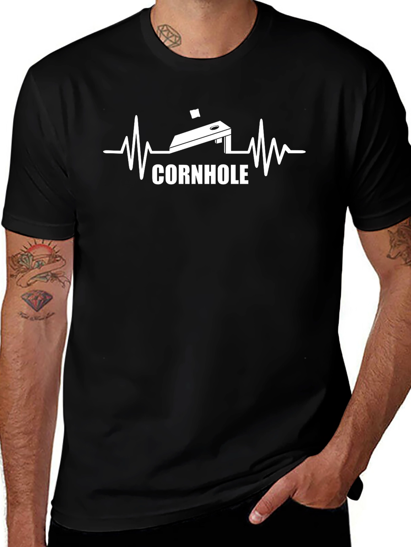 Cornhole Heartbeat Graphic T-Shirt