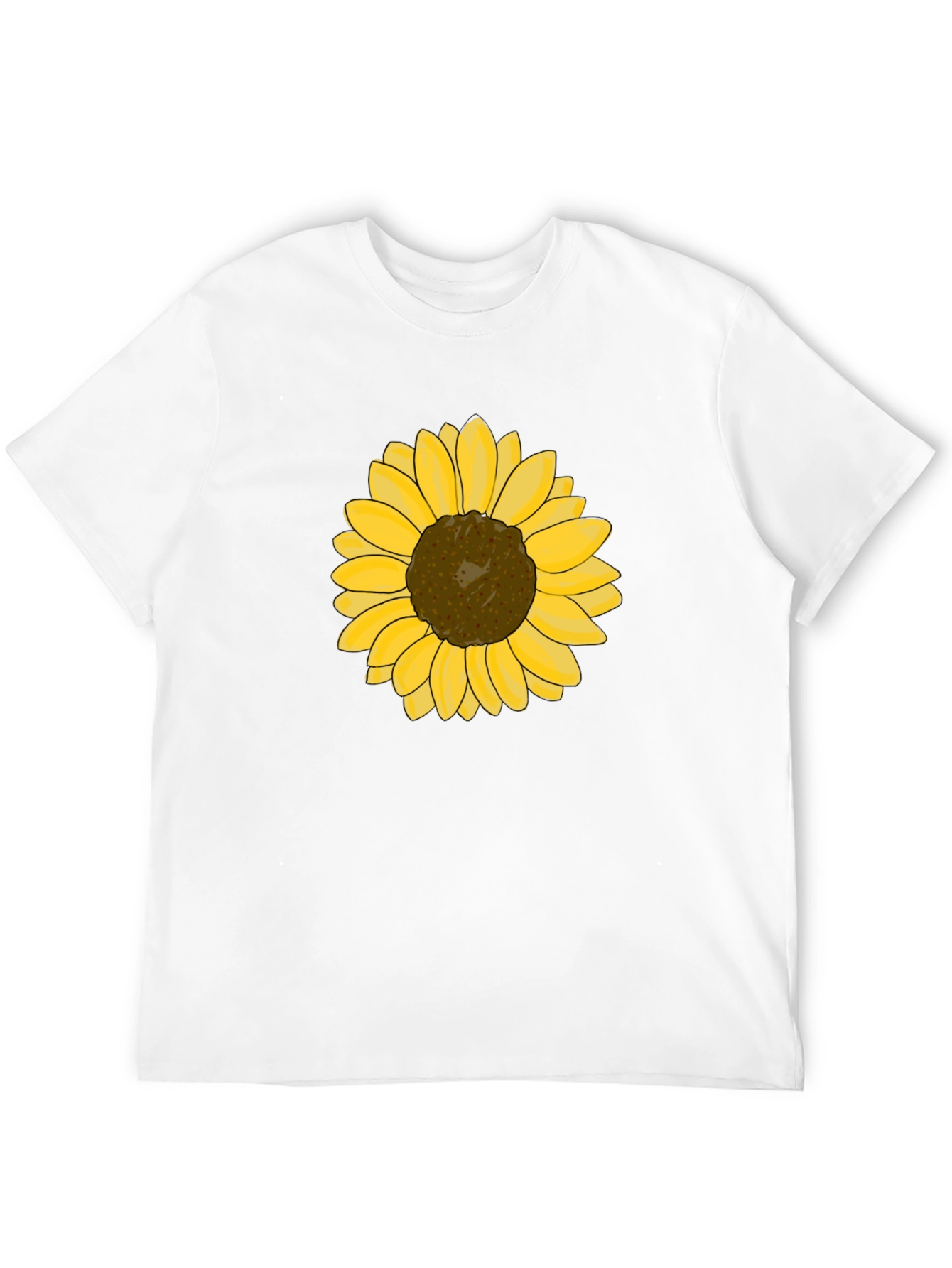 Sunflower Graphic Tee - Black Cotton Casual T-Shirt