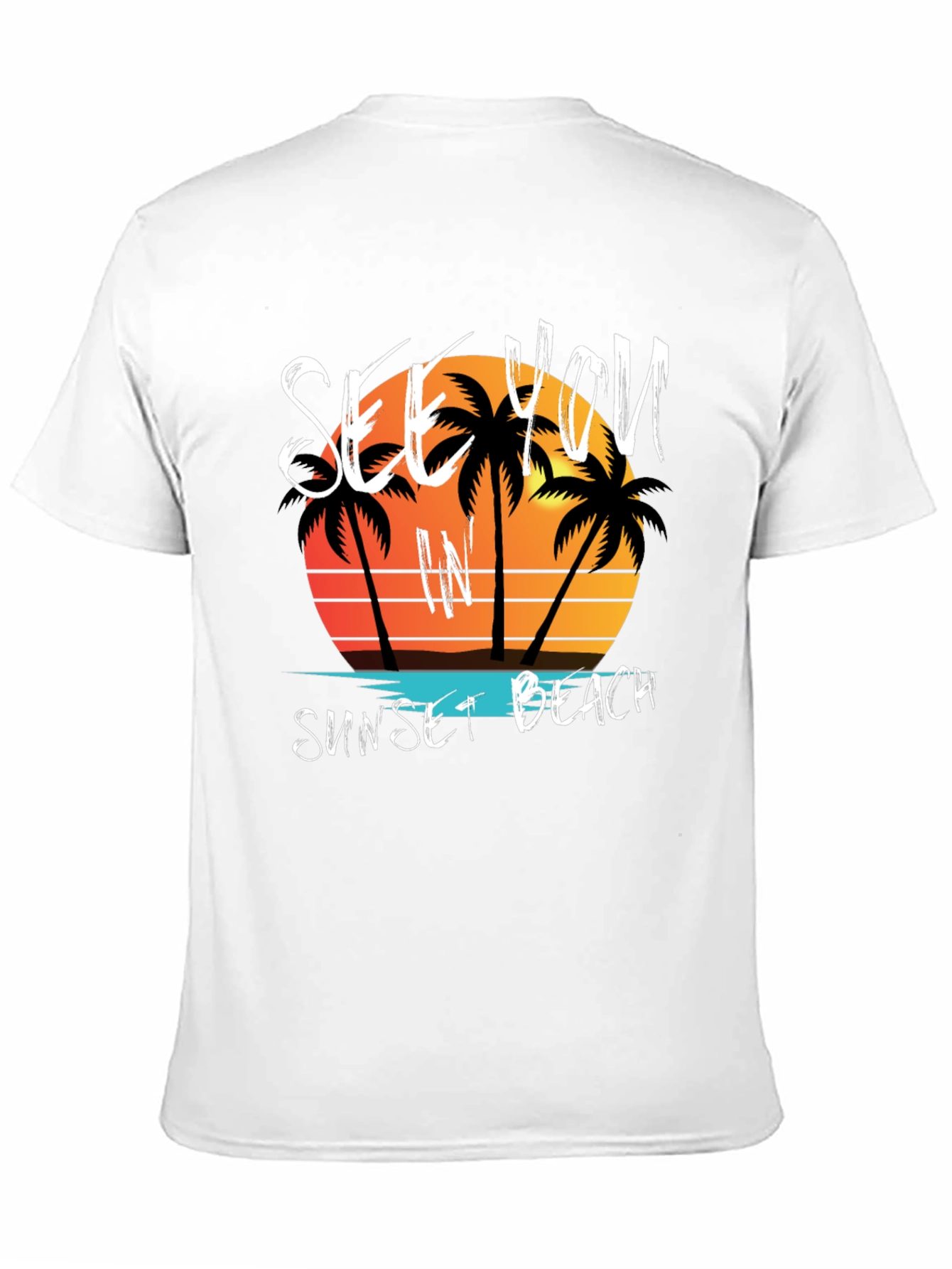 Sunset Beach Graphic Tee - Mens Black T-Shirt
