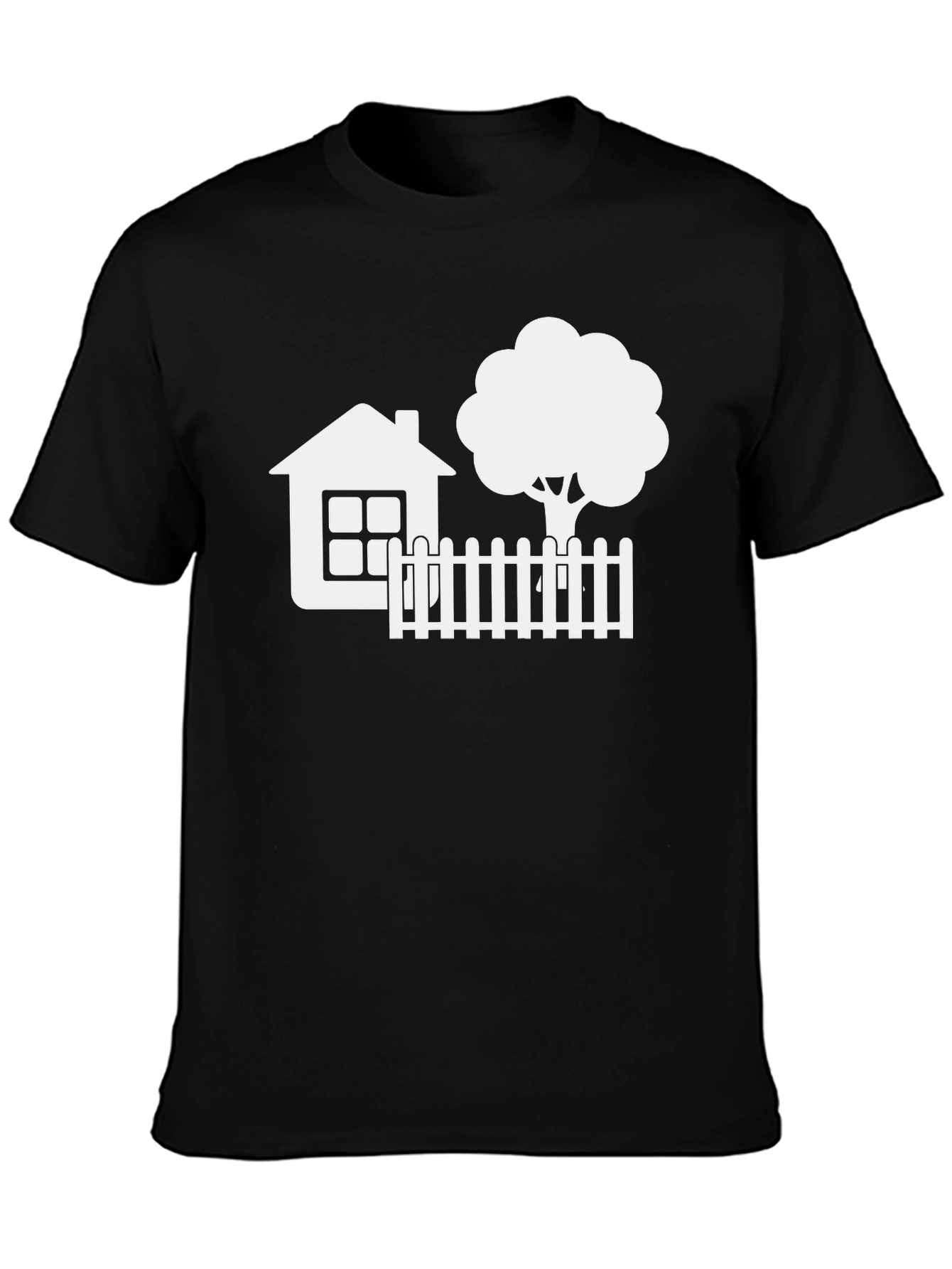 House & Tree Graphic Tee - Black Casual Shirt