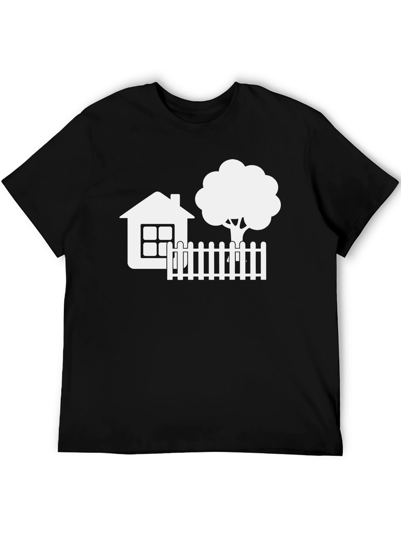 House & Tree Graphic Tee - Black Casual Shirt