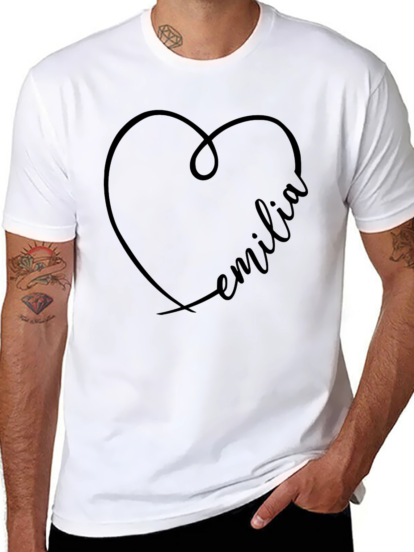 Emilia Heart Graphic Tee - Black