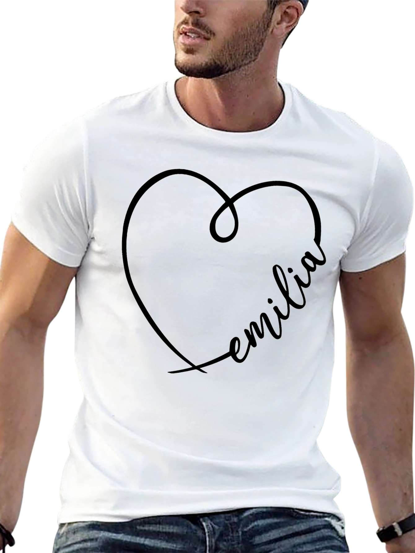 Emilia Heart Graphic Tee - Black