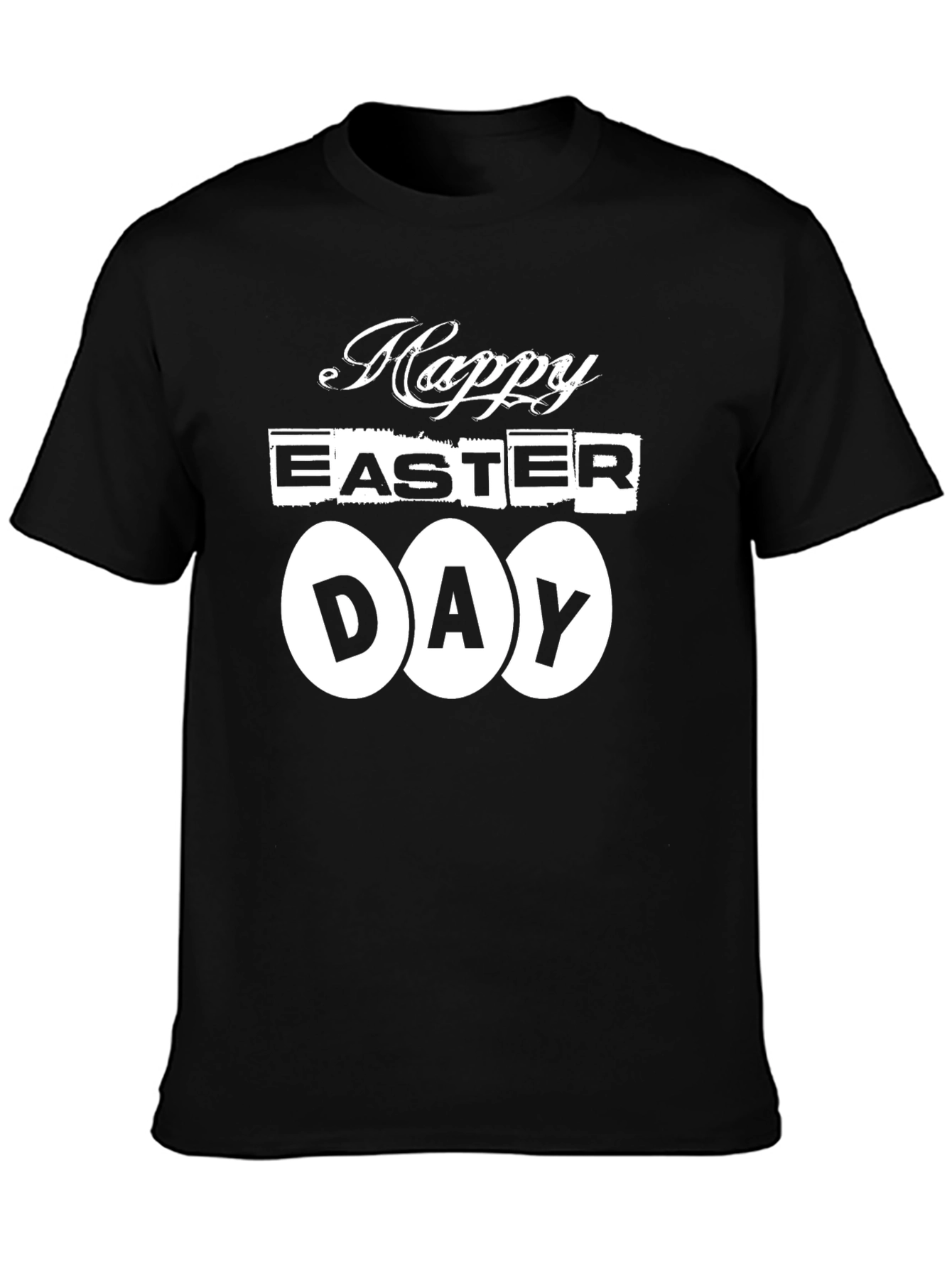 Happy Easter Day T-Shirt - Black Graphic Tee