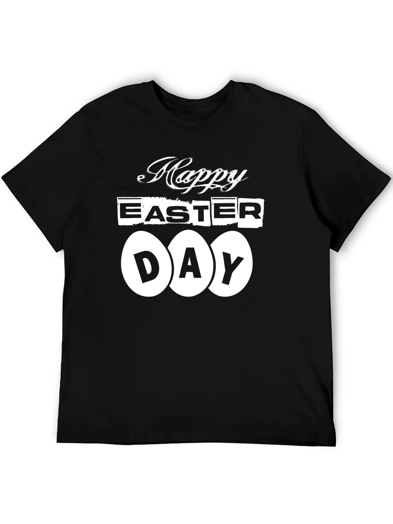 Happy Easter Day T-Shirt - Black Graphic Tee