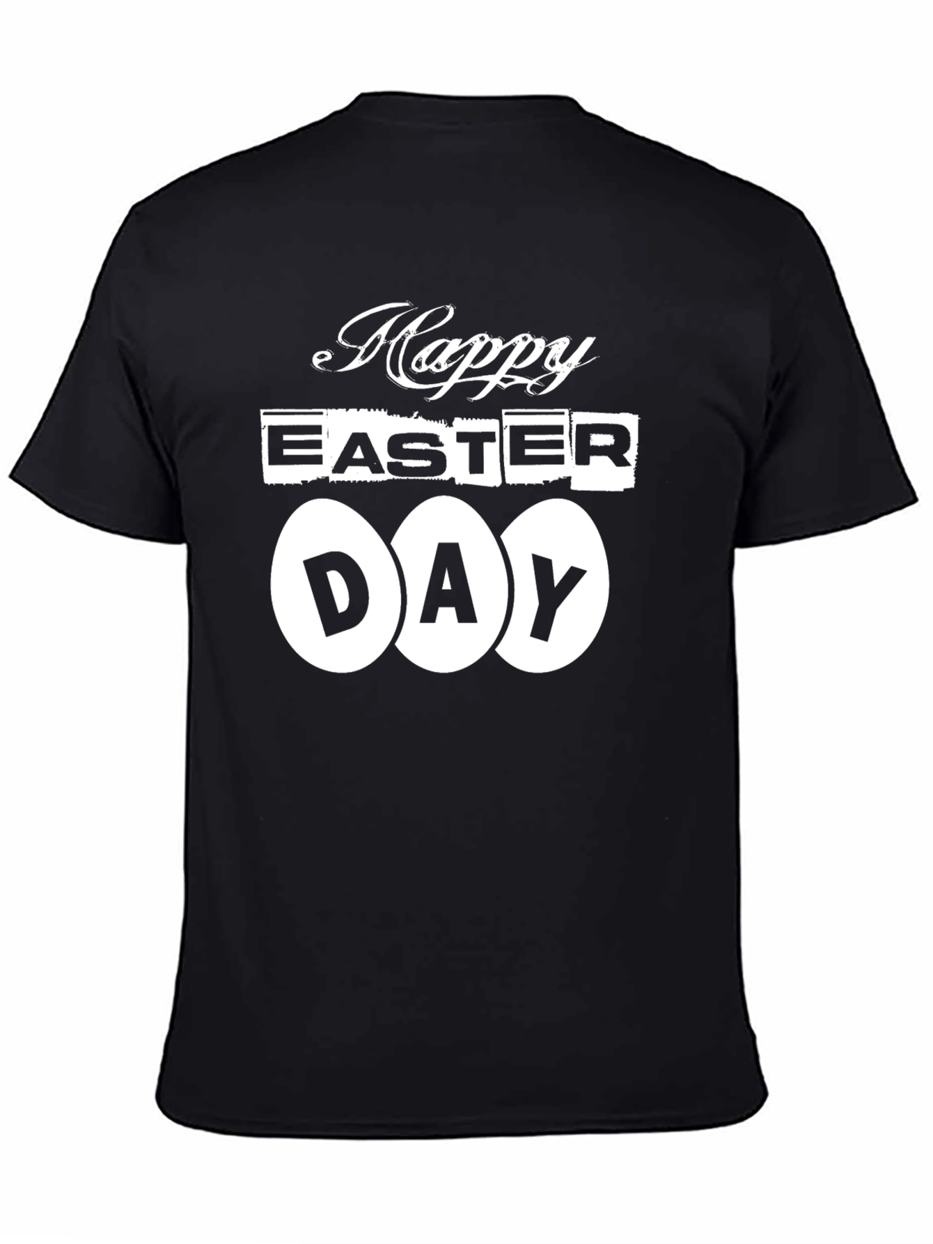 Happy Easter Day T-Shirt - Black Graphic Tee