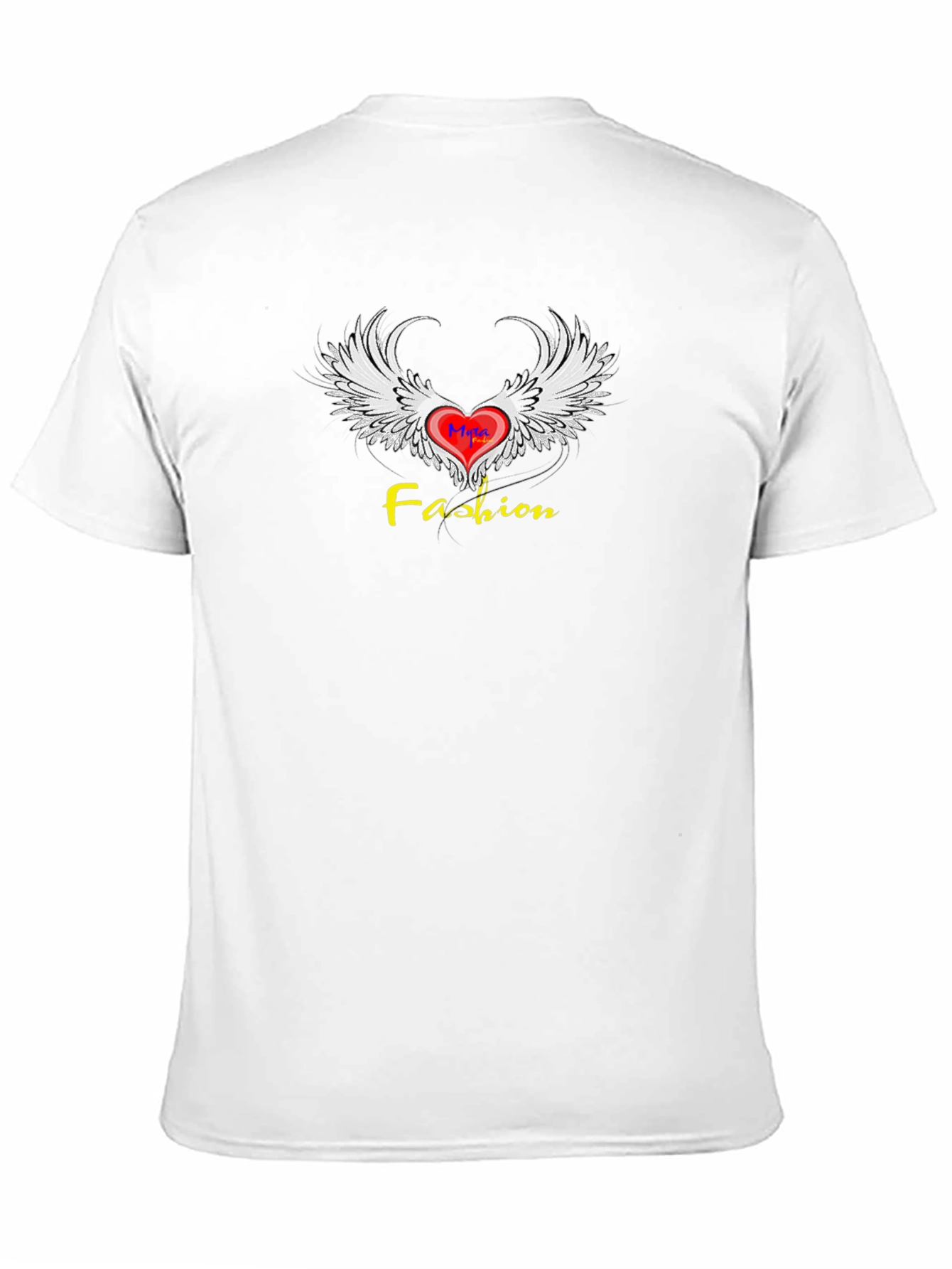 Fashion Wings Heart Graphic Tee - Trendy Black T-Shirt