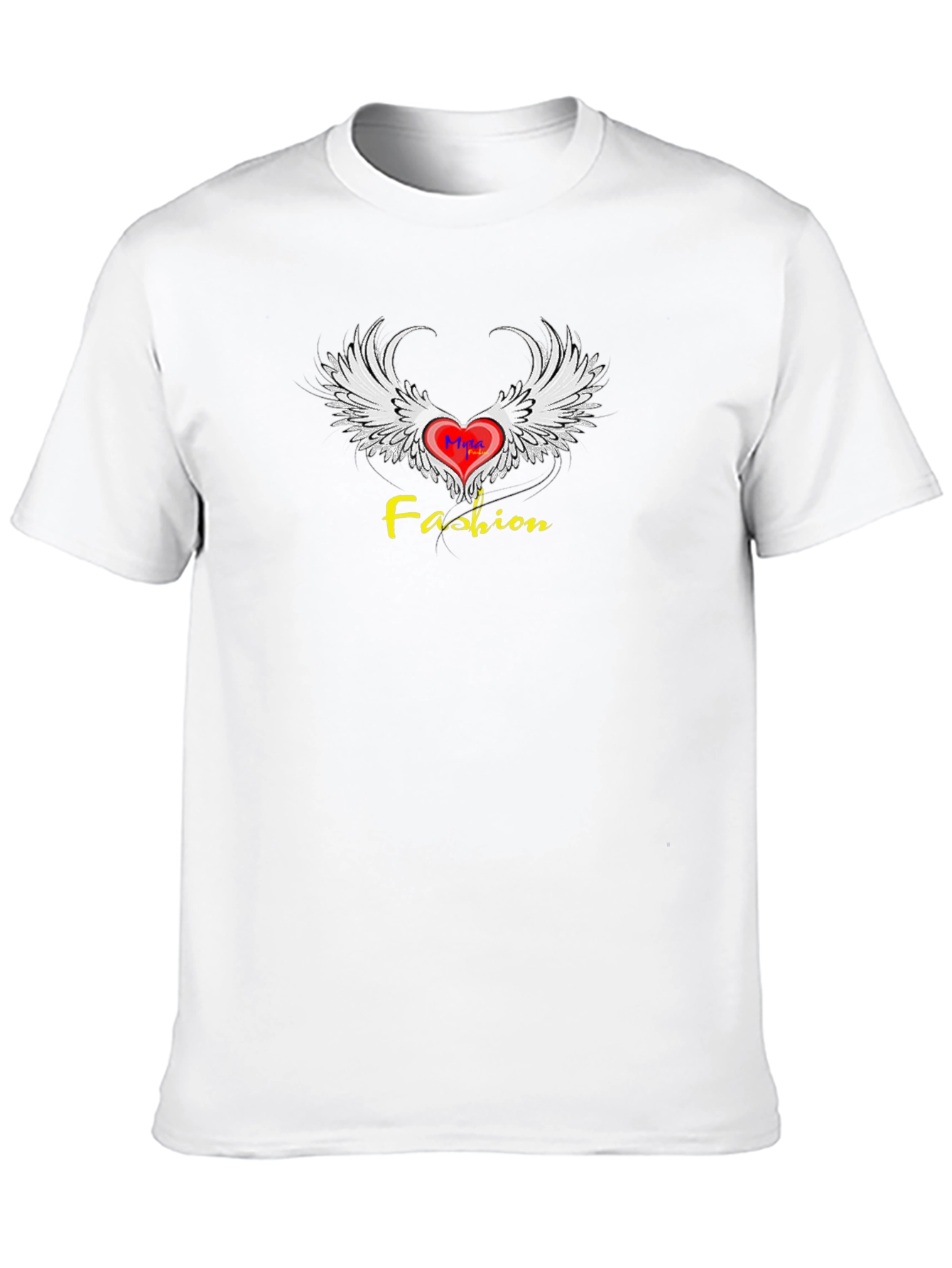 Fashion Wings Heart Graphic Tee - Trendy Black T-Shirt