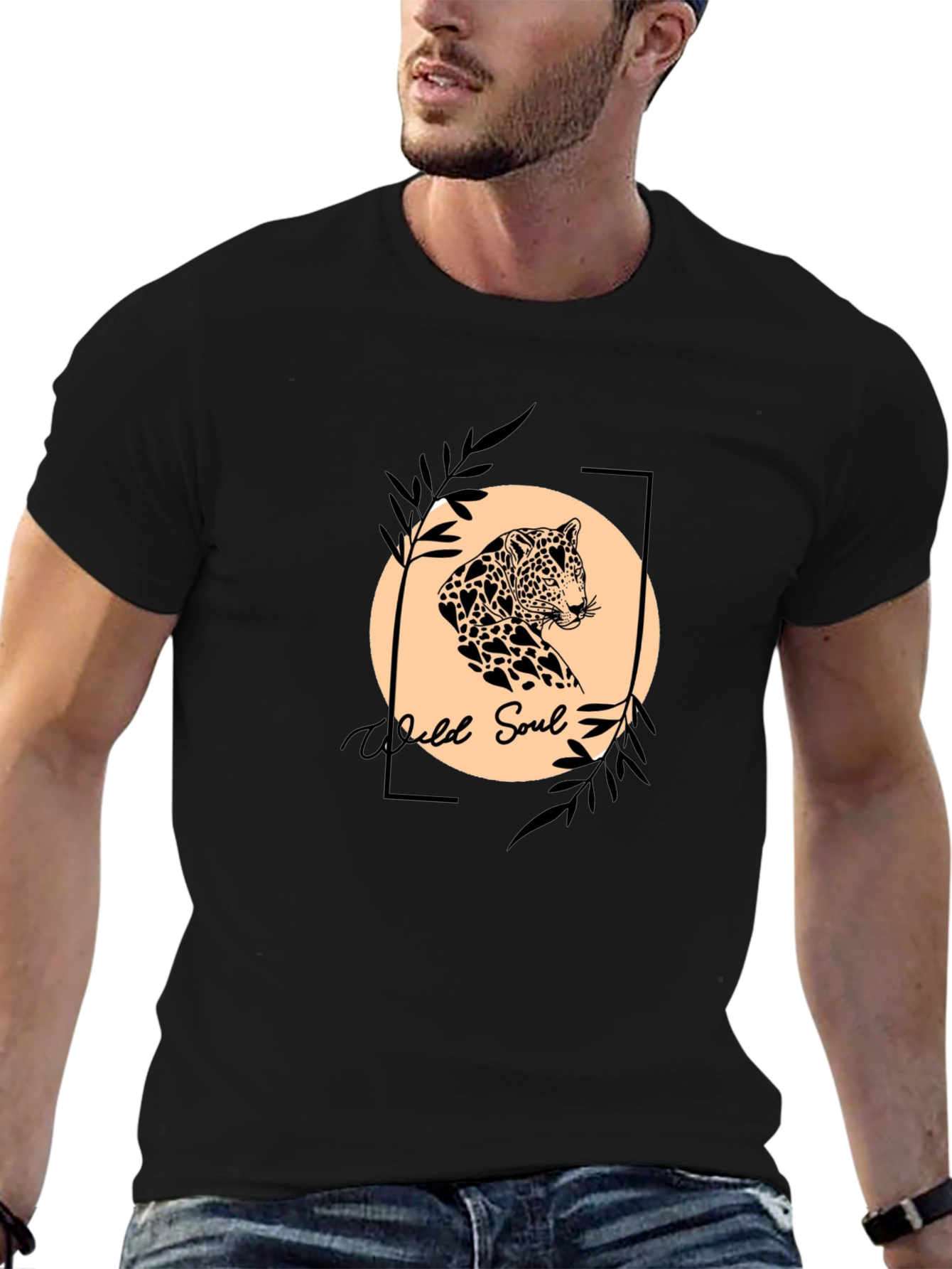 Wild Soul Graphic Tee - Leopard Print Design
