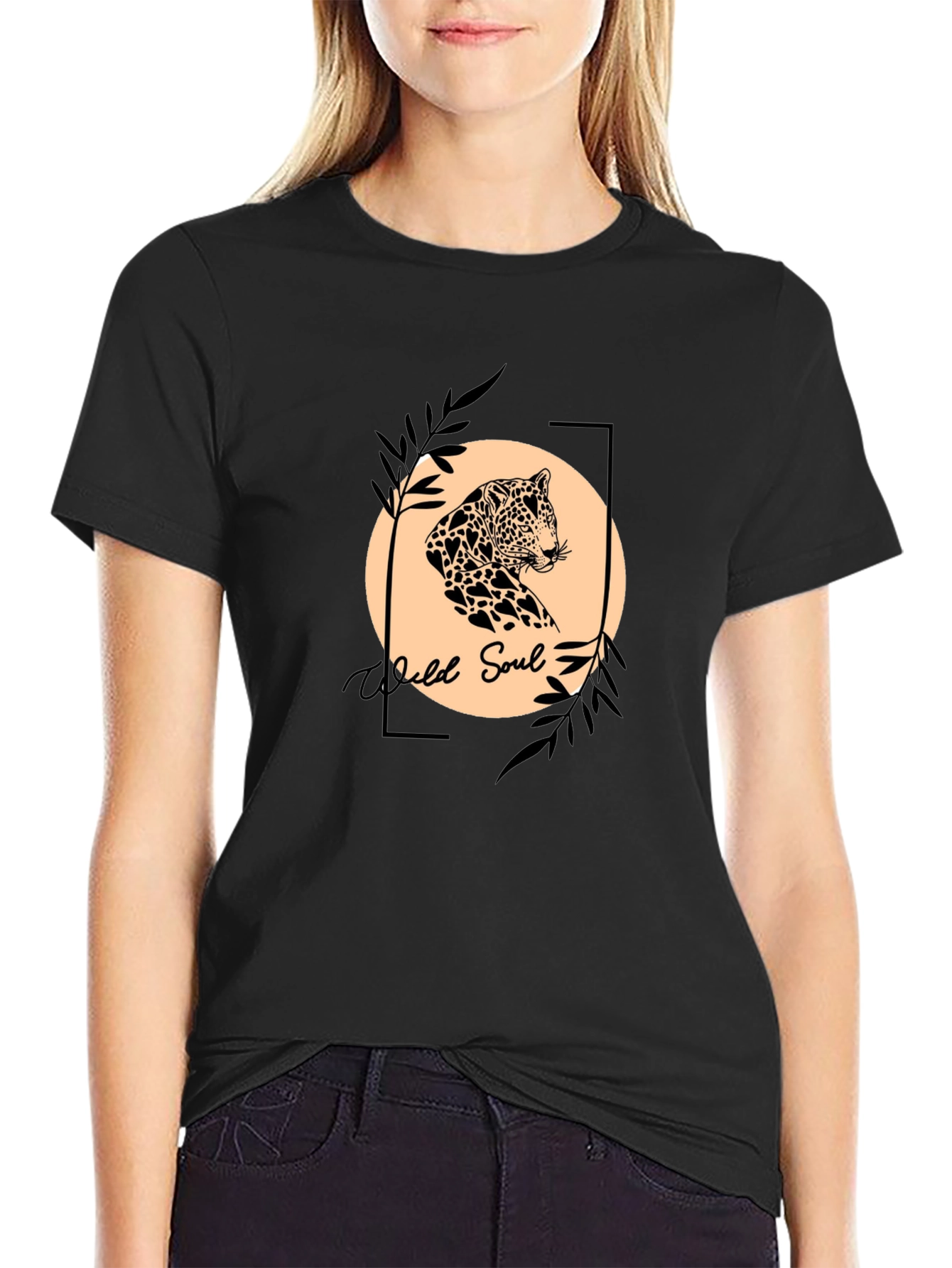 Wild Soul Graphic Tee - Leopard Print Design