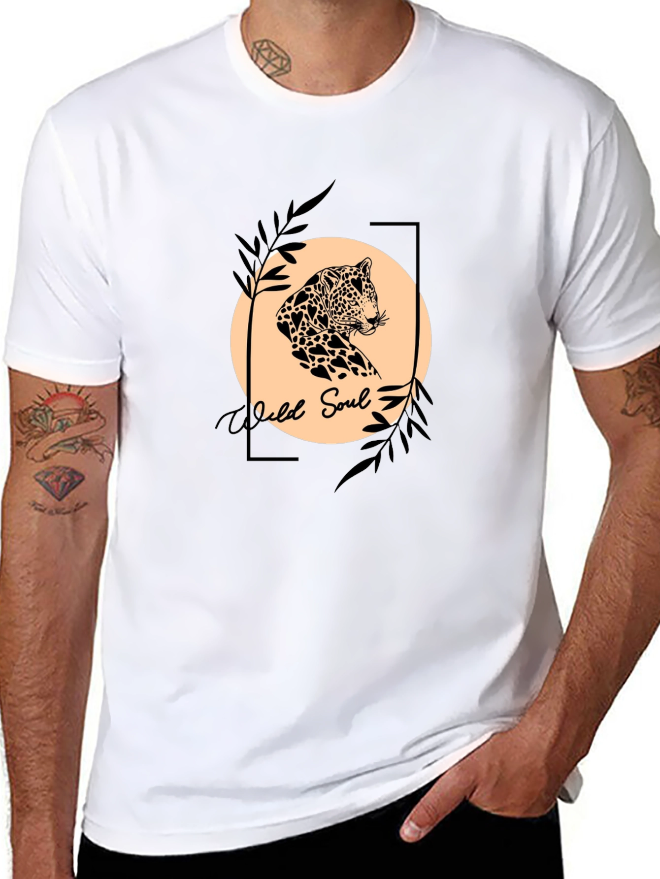 Wild Soul Graphic Tee - Leopard Print Design
