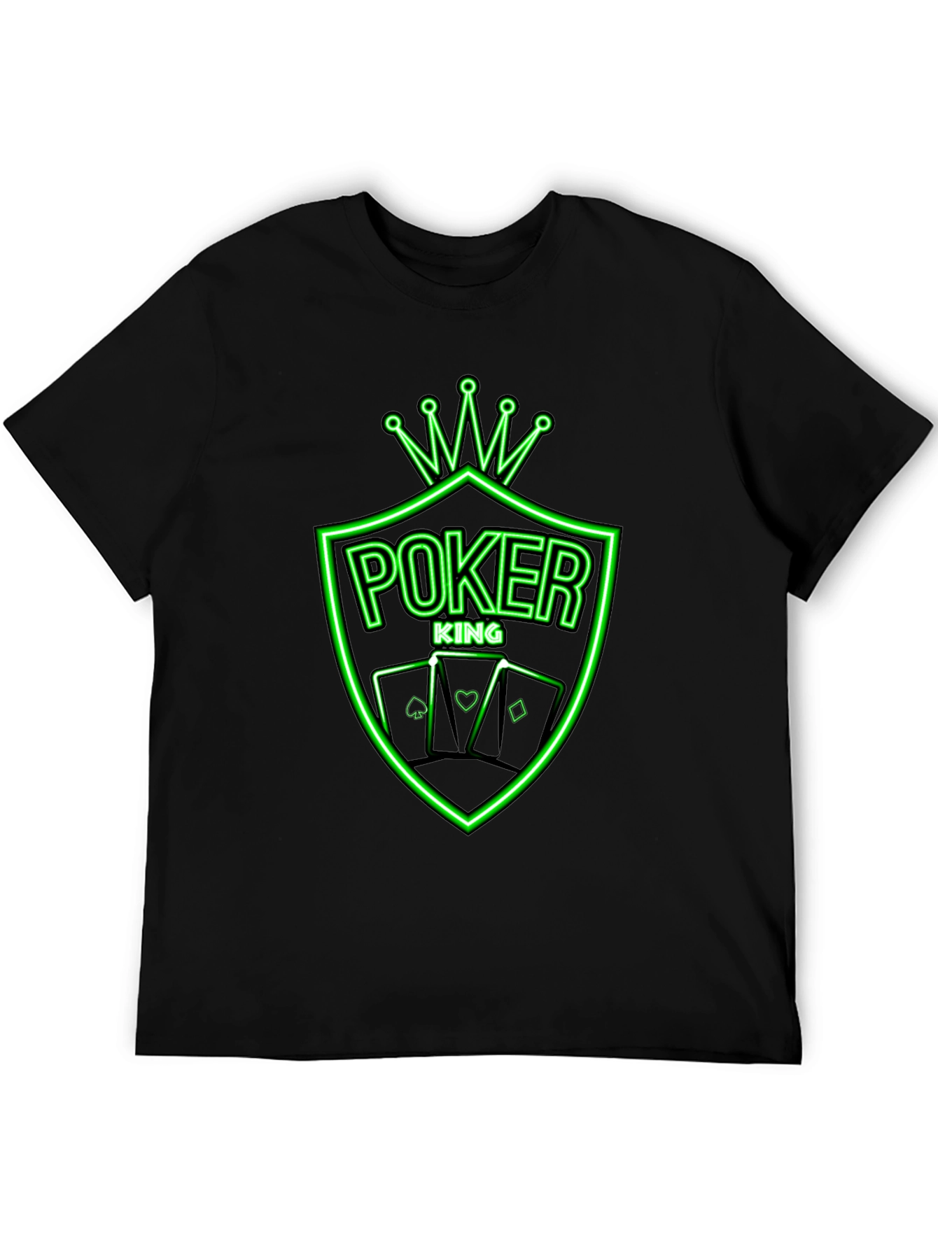Poker King Neon Graphic Tee - Black