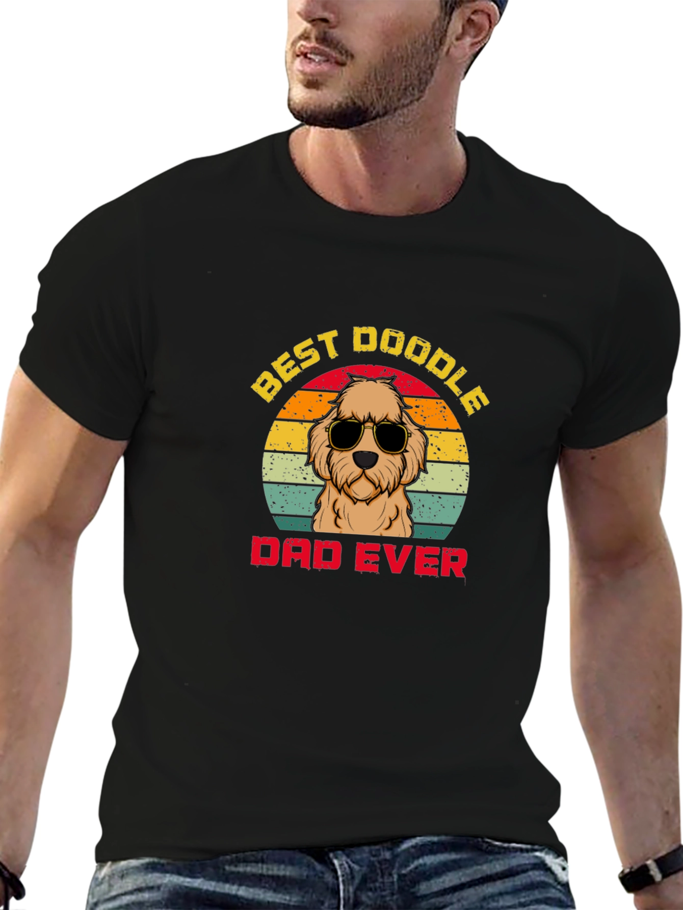 Best Doodle Dad Ever T-Shirt | Retro Dog Tee