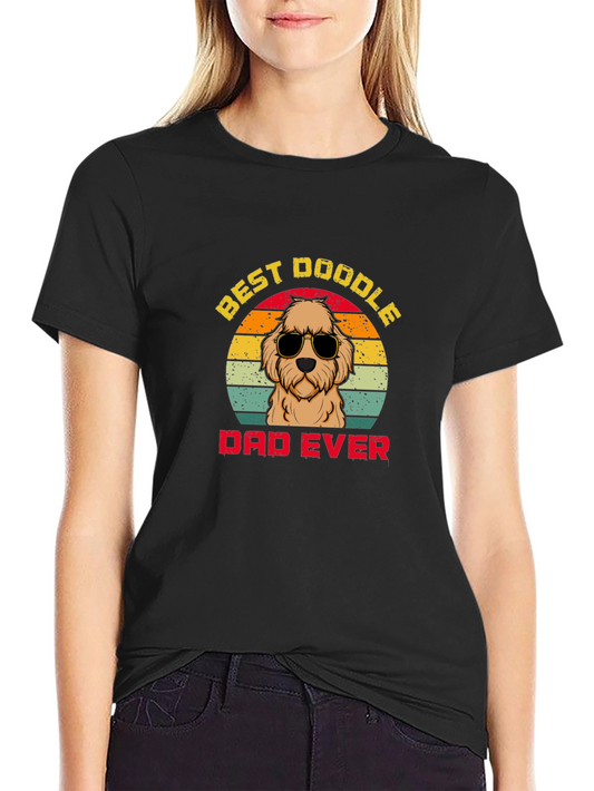 Best Doodle Dad Ever T-Shirt | Retro Dog Tee