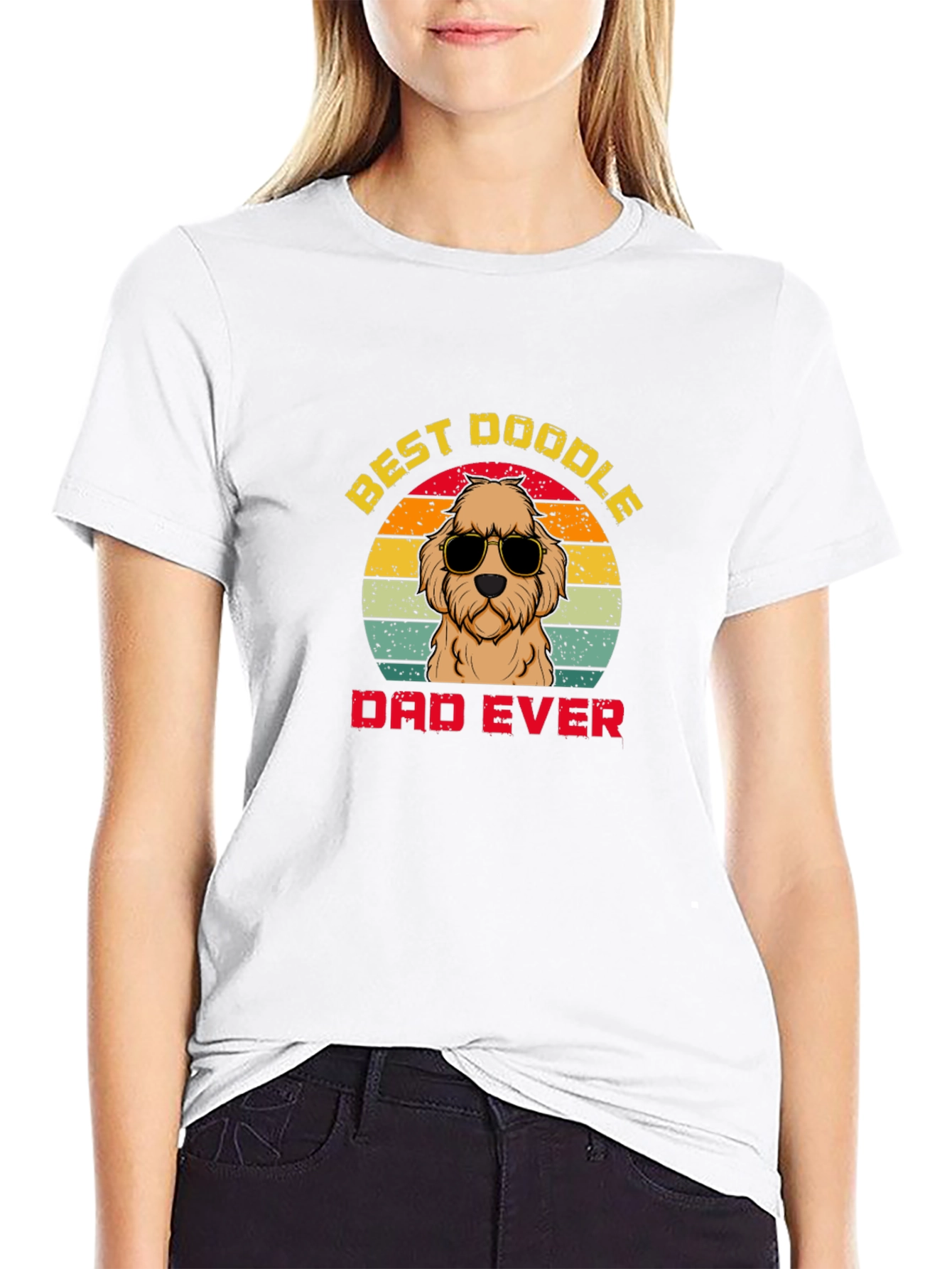 Best Doodle Dad Ever T-Shirt | Retro Dog Tee