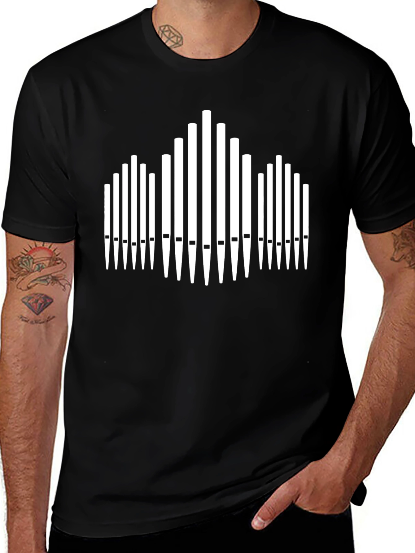 Organ Pipe T-Shirt - Black Musical Tee