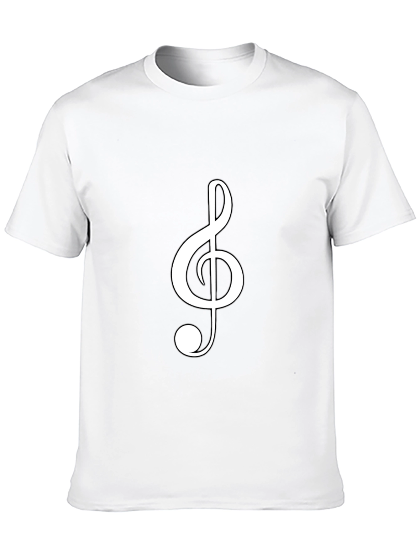 Musical Clef Graphic Tee - Black Cotton T-Shirt