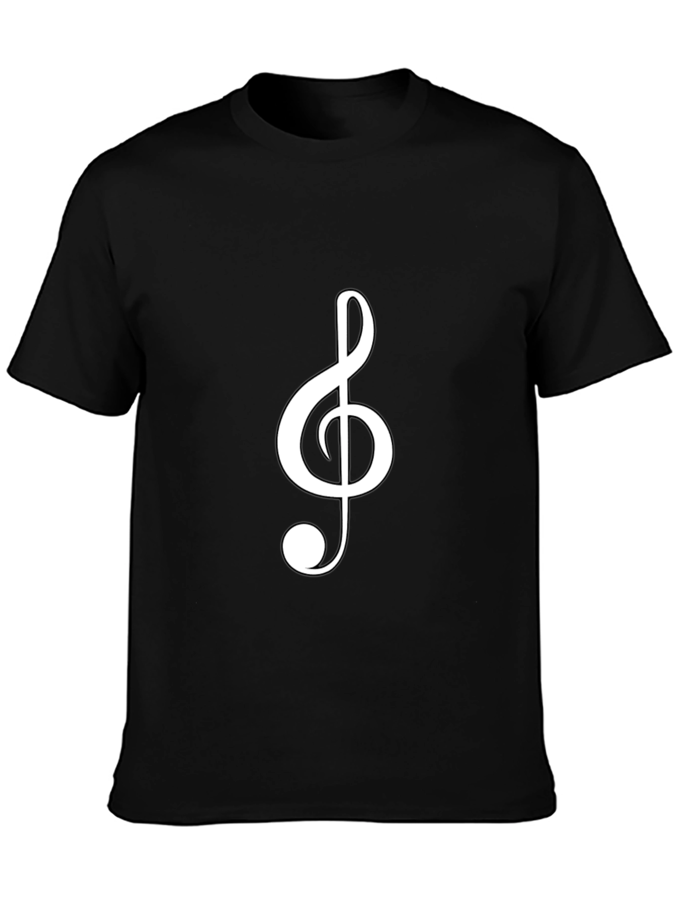 Musical Clef Graphic Tee - Black Cotton T-Shirt