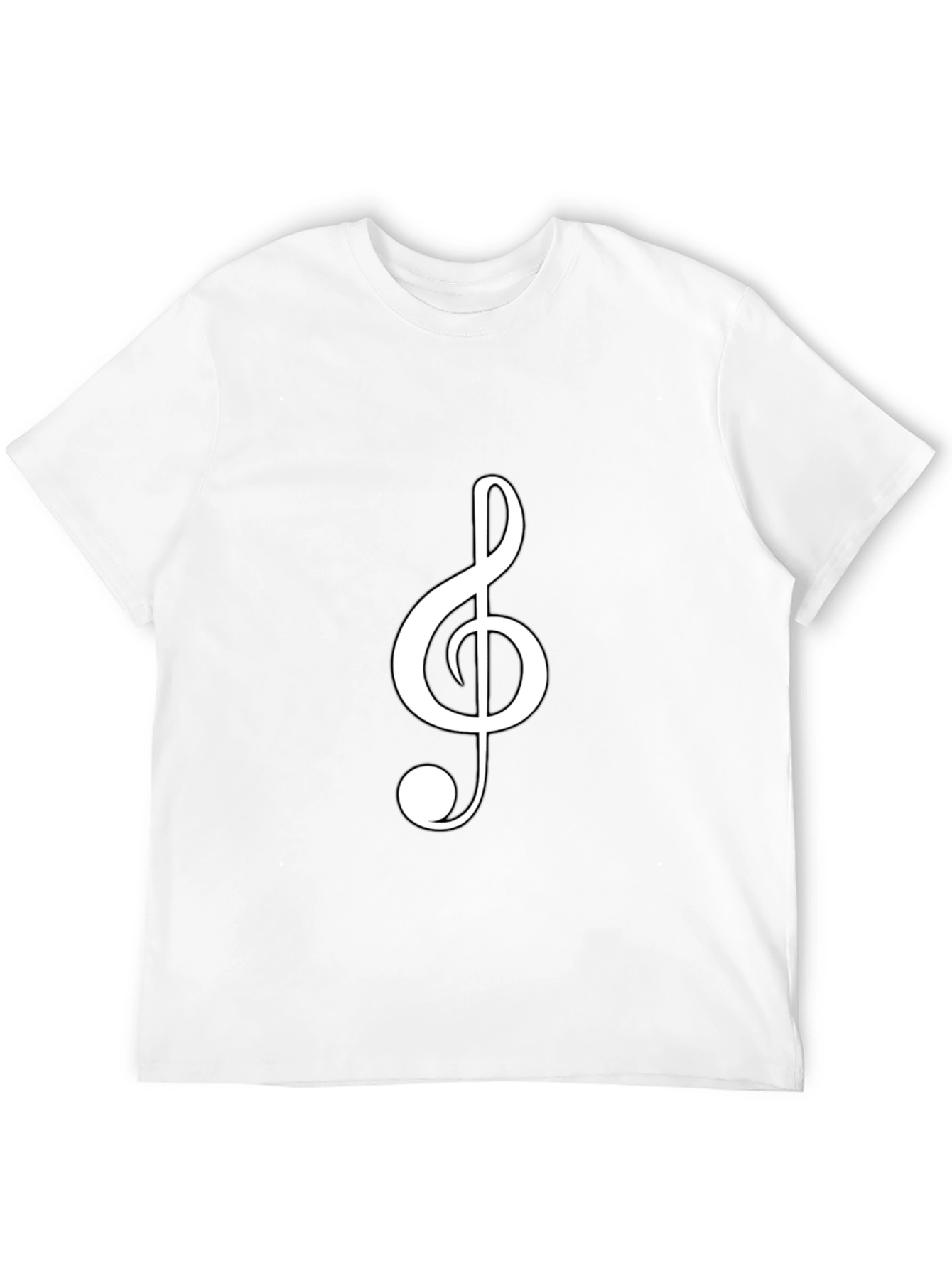 Musical Clef Graphic Tee - Black Cotton T-Shirt
