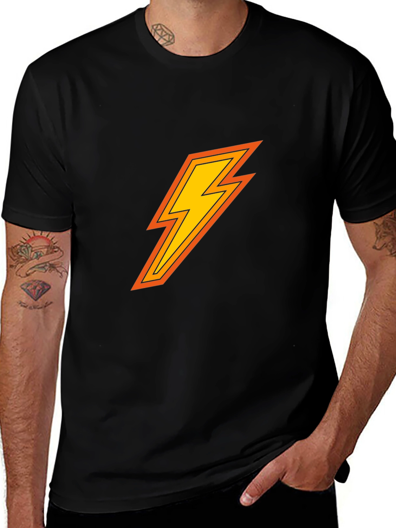 Lightning Bolt Graphic Black T-Shirt