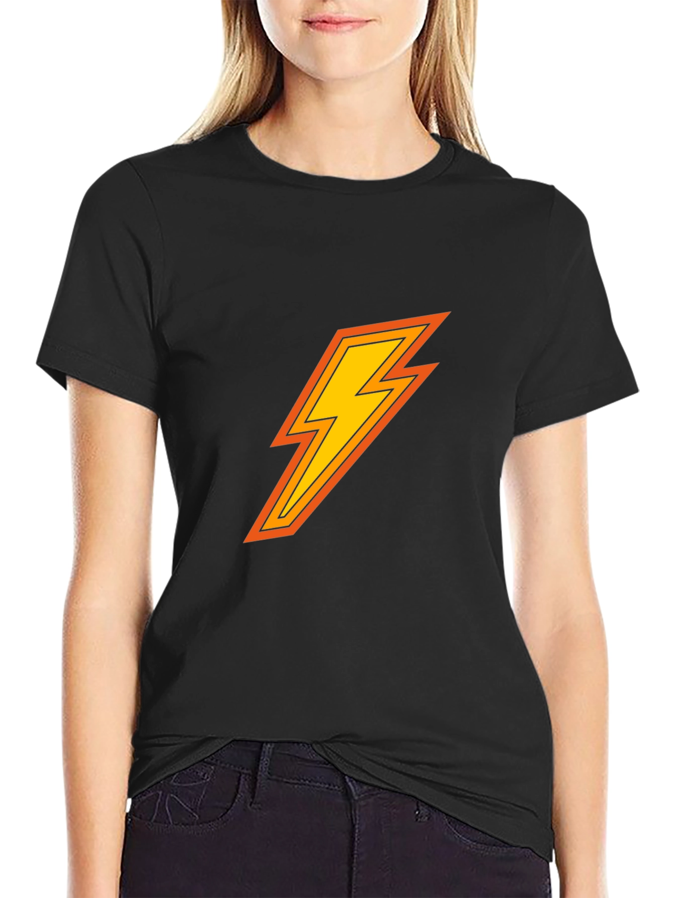 Lightning Bolt Graphic Black T-Shirt