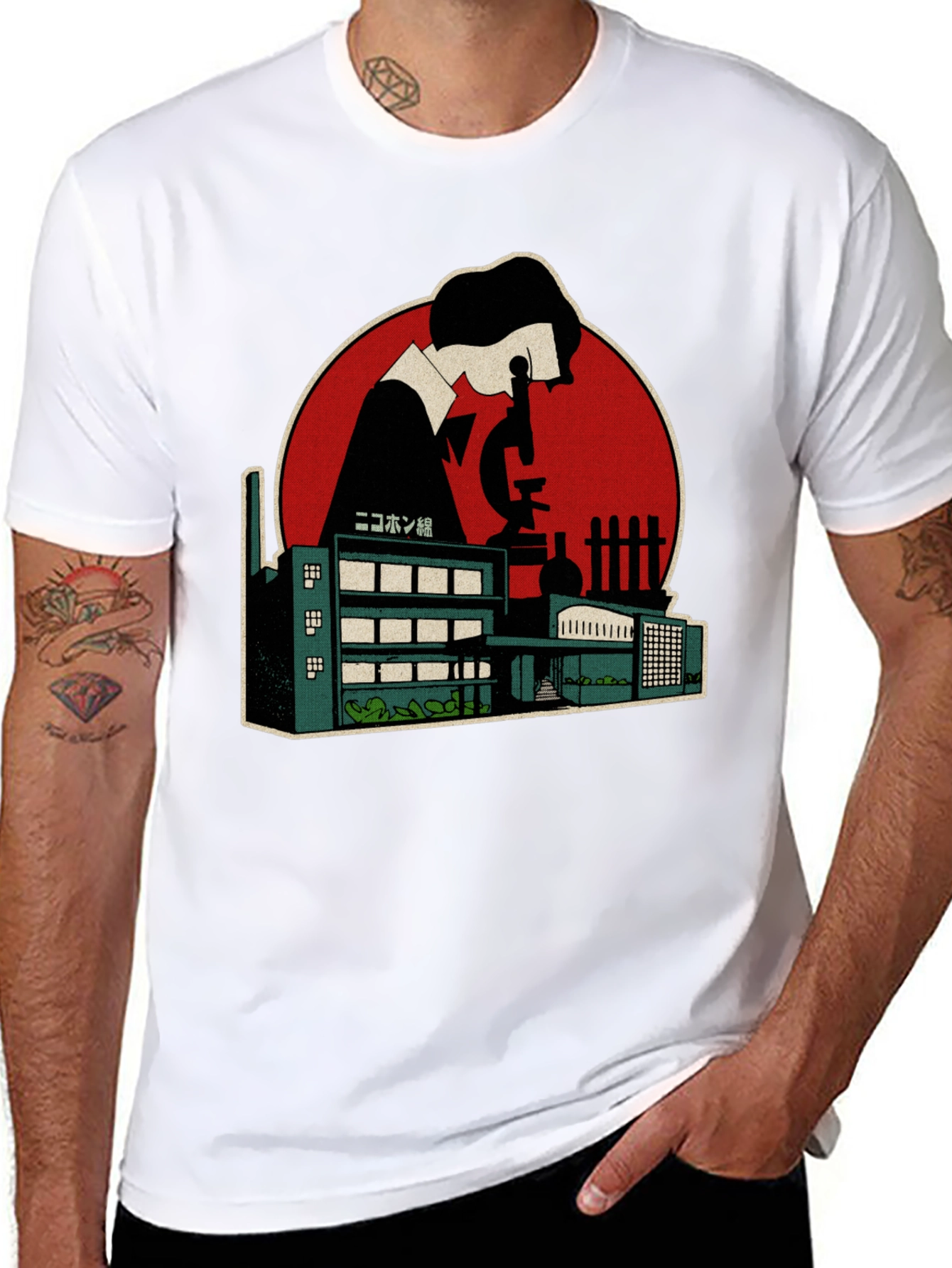 Scientist Factory Graphic Tee - Black Cotton Blend