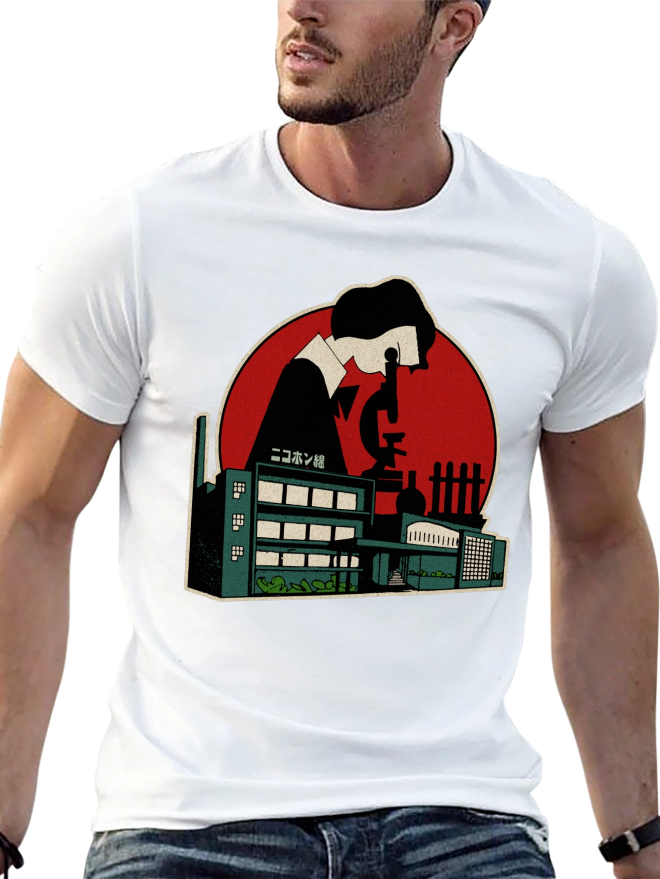 Scientist Factory Graphic Tee - Black Cotton Blend