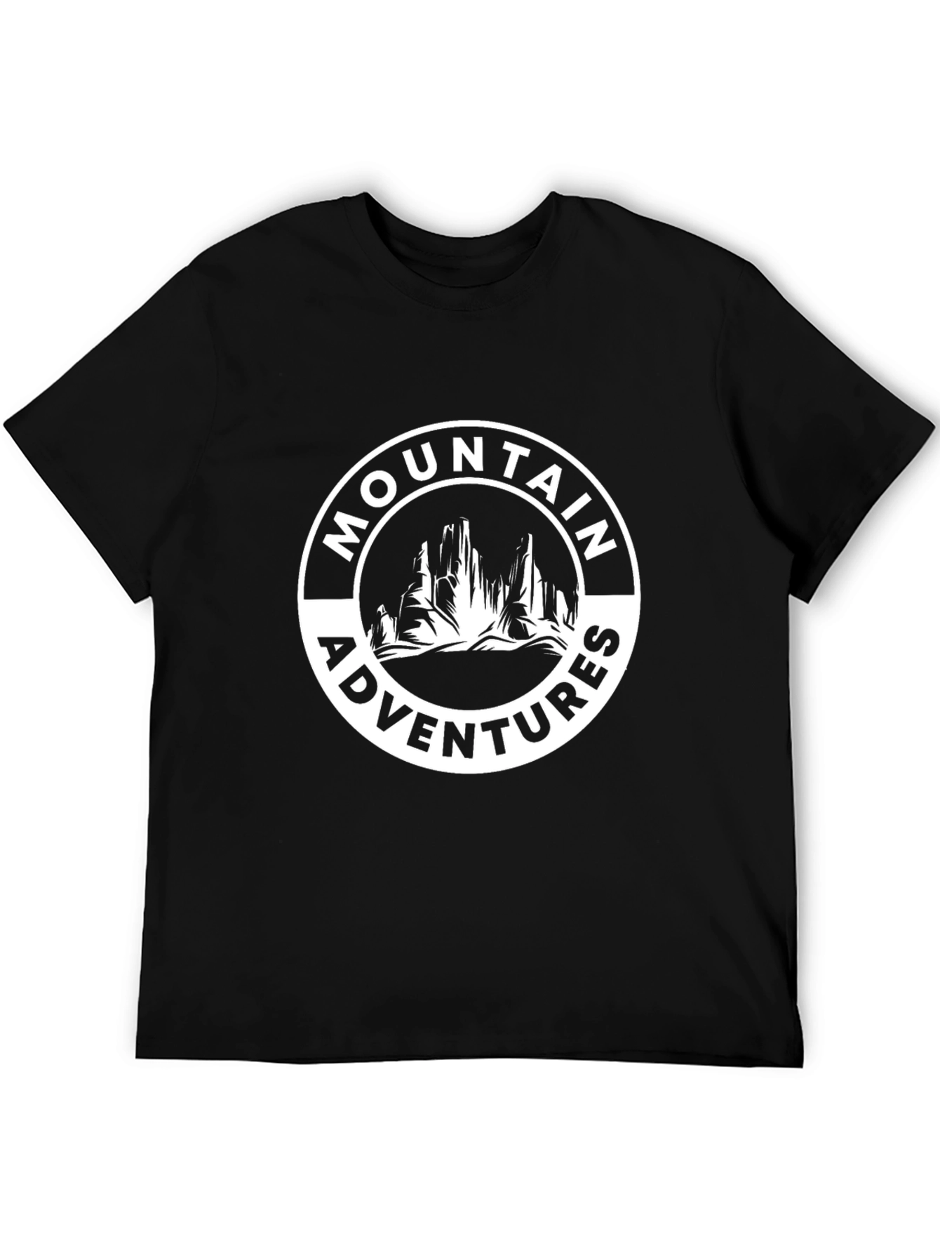 Mountain Adventures Graphic Tee - Black Cotton Blend