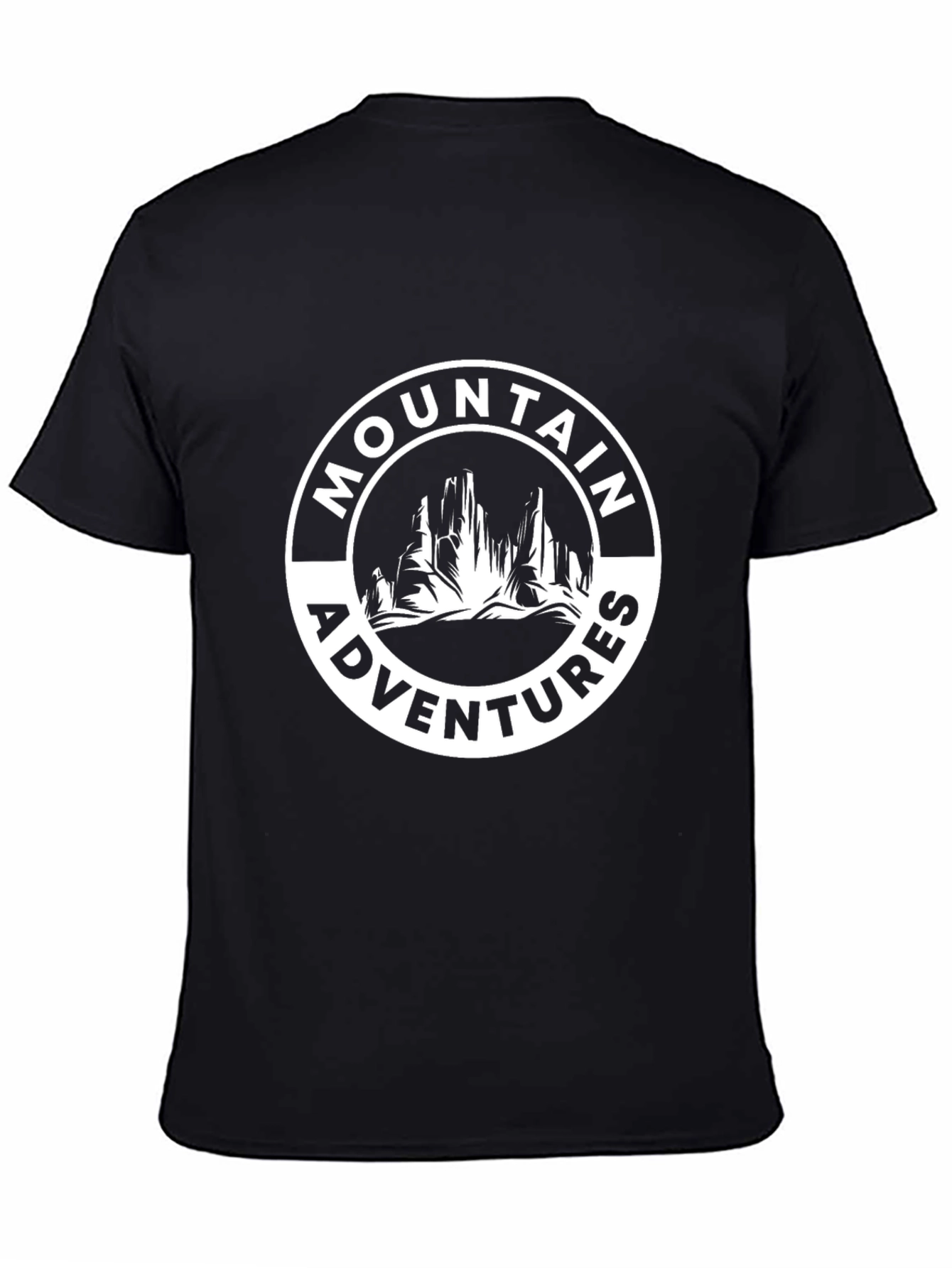 Mountain Adventures Graphic Tee - Black Cotton Blend