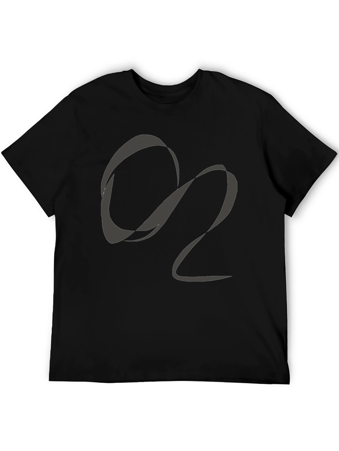 Abstract O2 Graphic Print Black T-Shirt