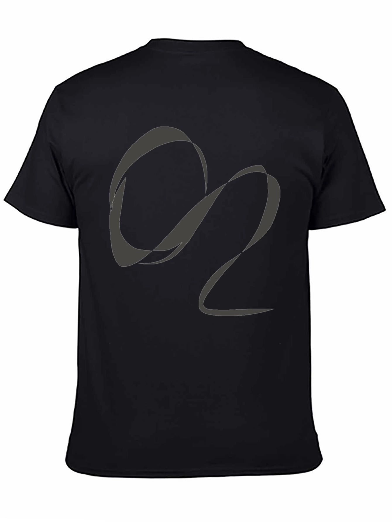 Abstract O2 Graphic Print Black T-Shirt