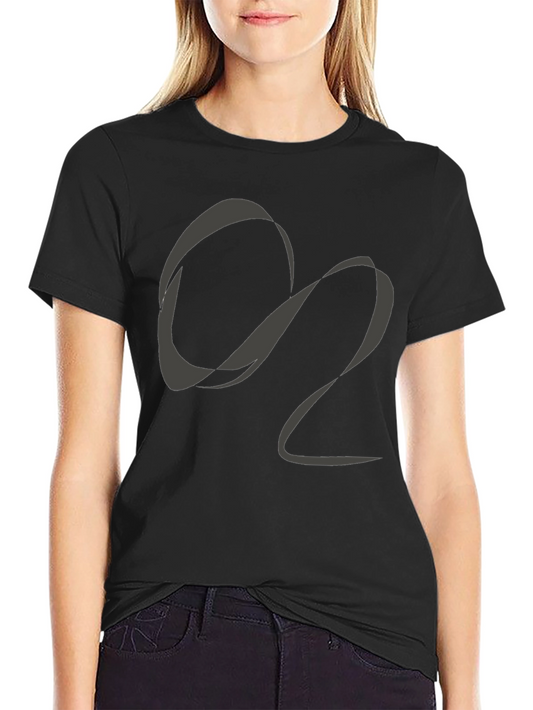 Abstract O2 Graphic Print Black T-Shirt