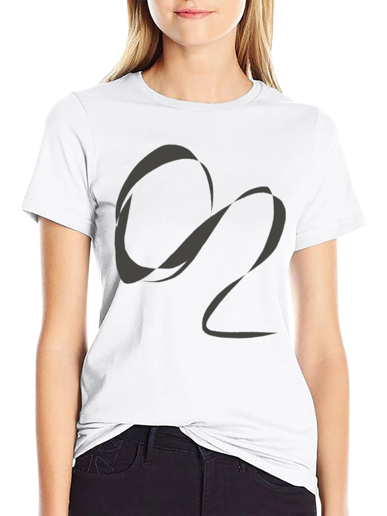 Abstract O2 Graphic Print Black T-Shirt