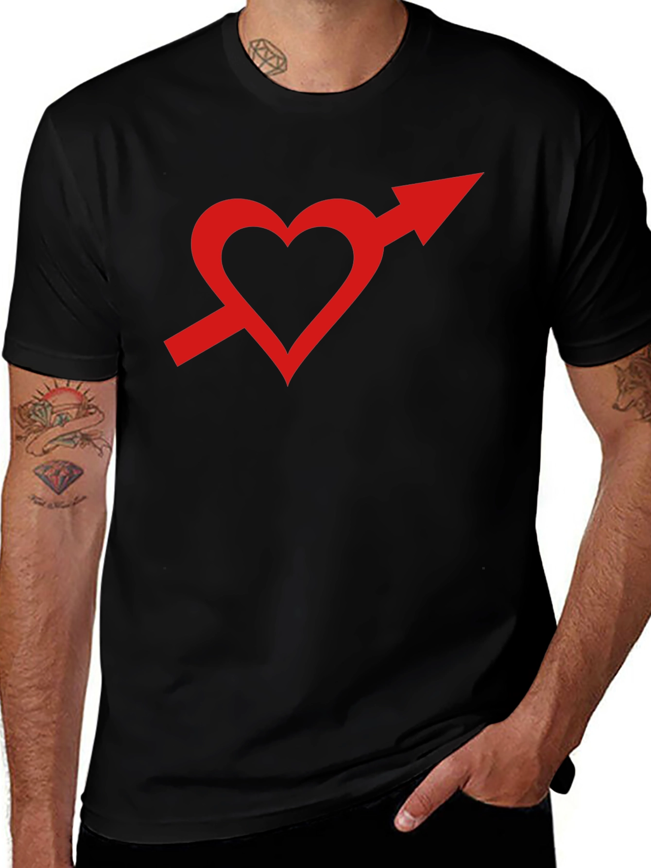 Heart Arrow Graphic Tee - Stylish Unisex T-Shirt