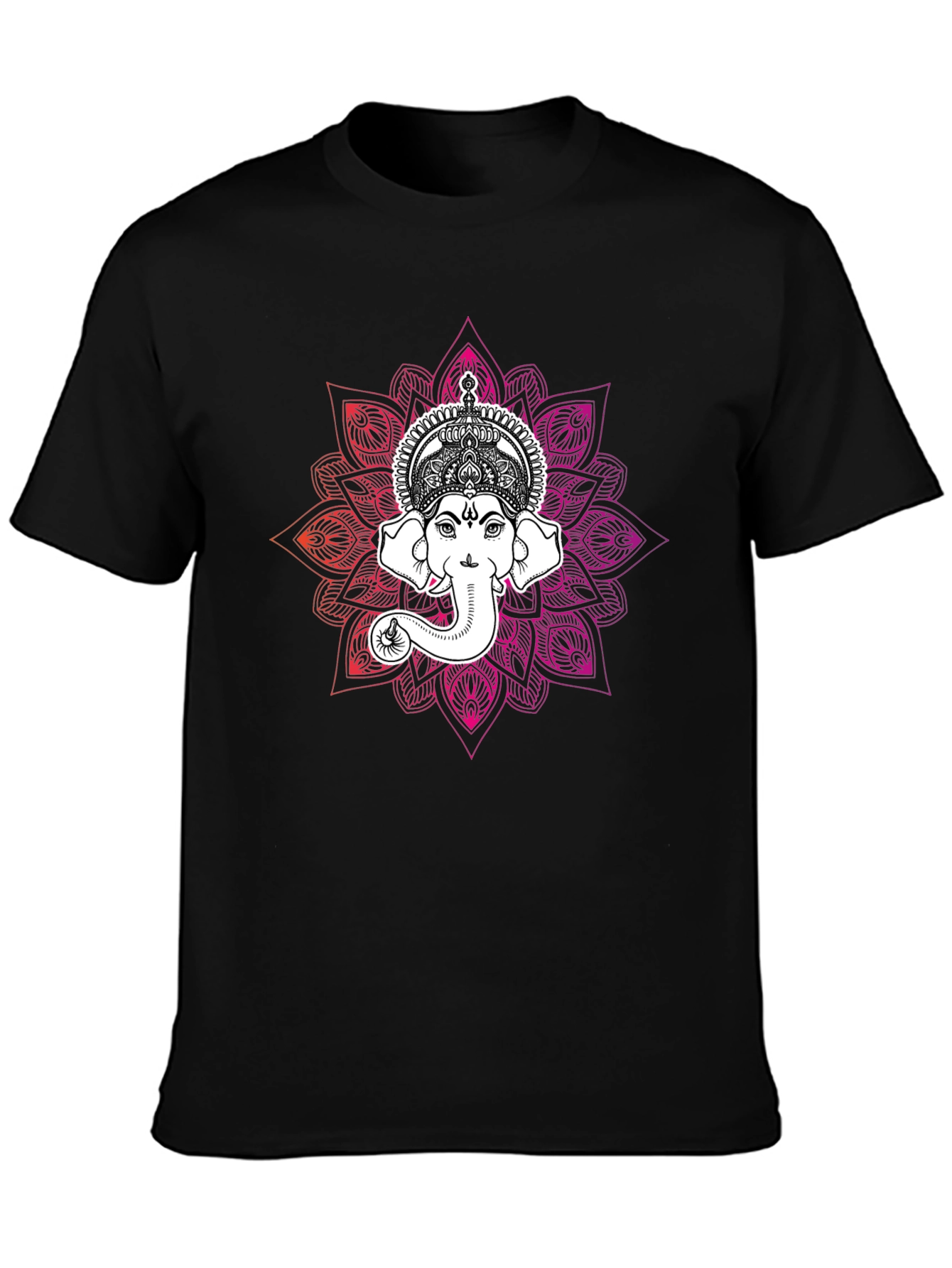 Ganesh Mandala Graphic T-Shirt - Black