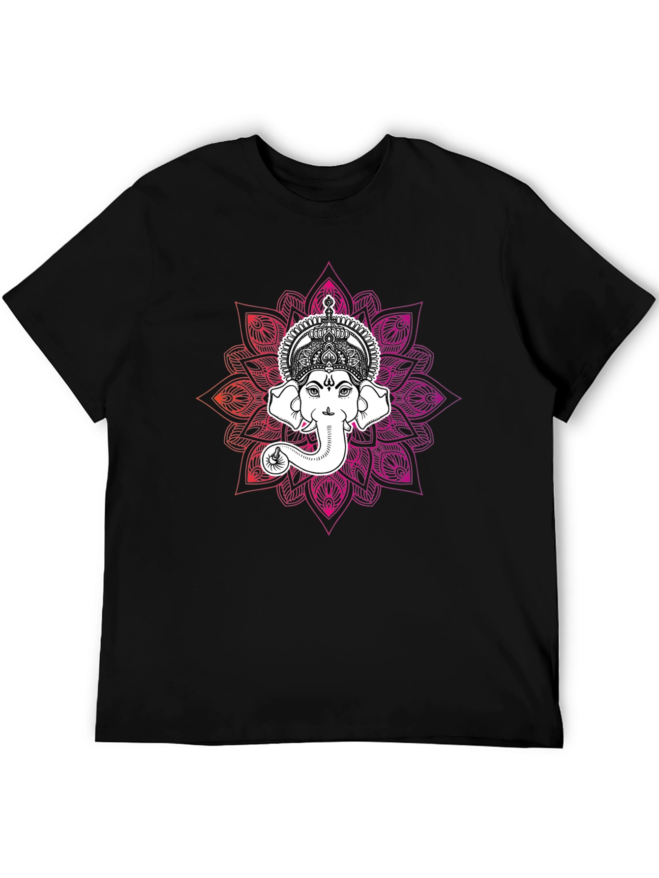 Ganesh Mandala Graphic T-Shirt - Black