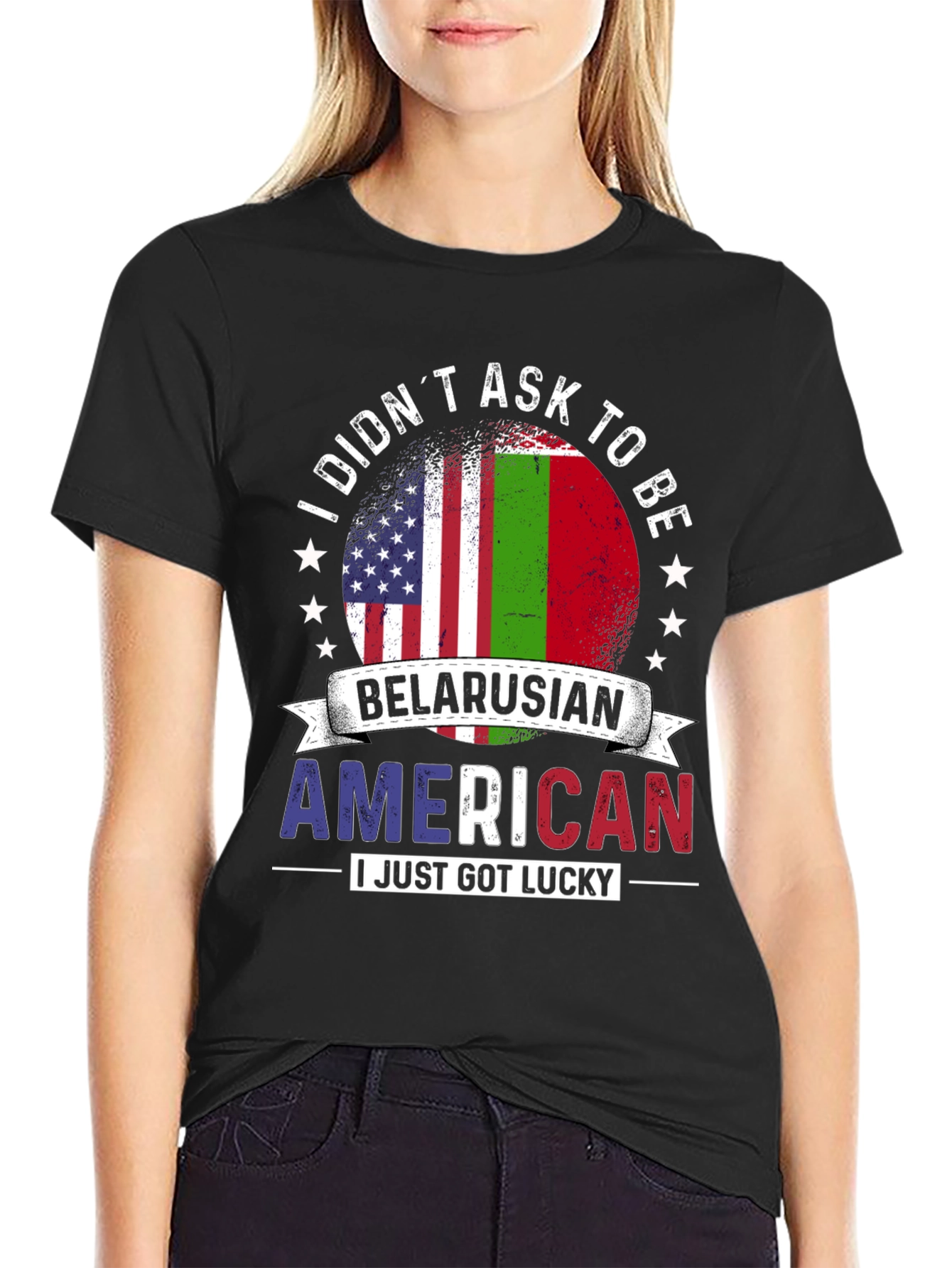 Belarusian American Flag T-Shirt Lucky Patriotic Tee