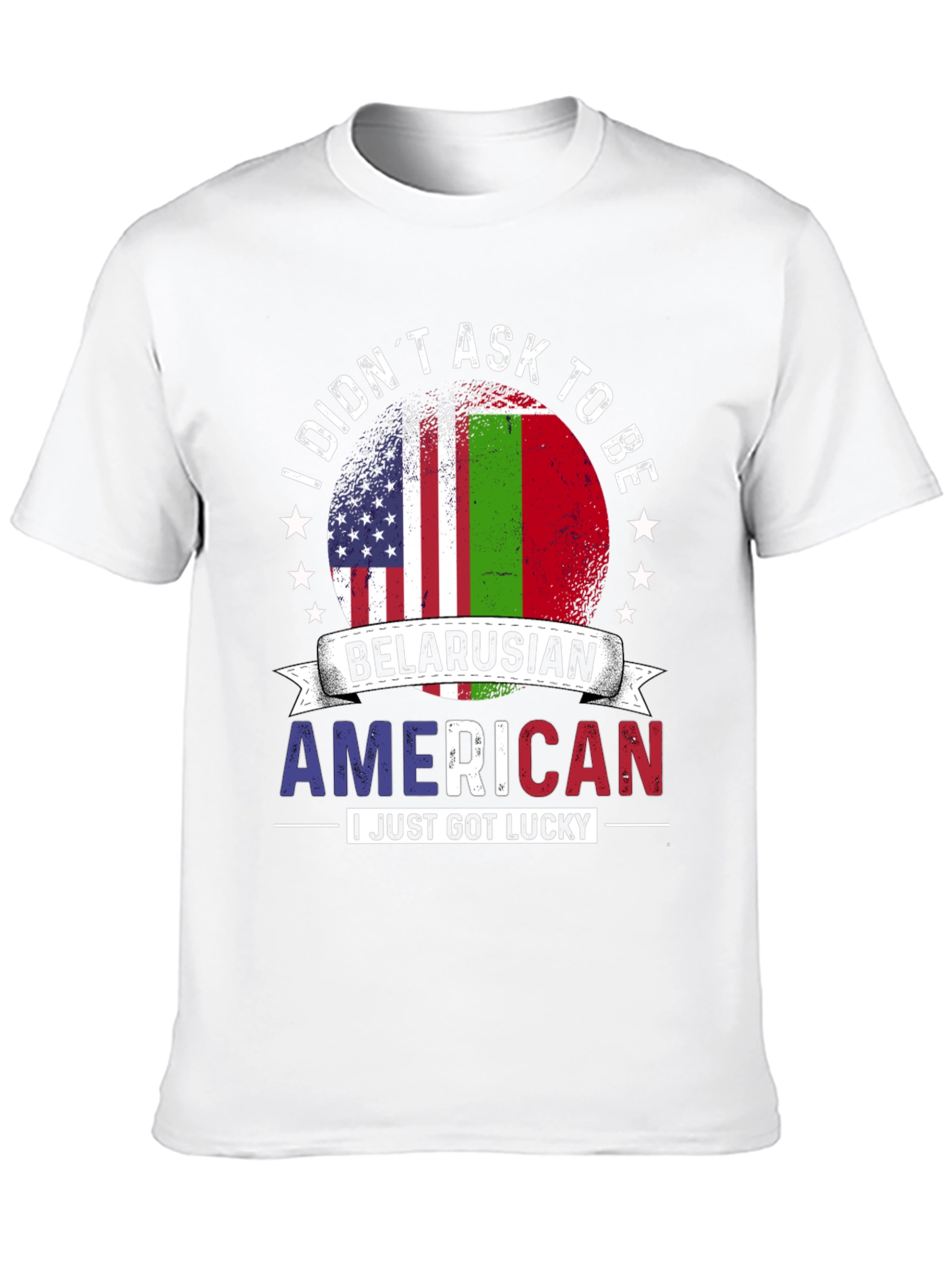 Belarusian American Flag T-Shirt Lucky Patriotic Tee