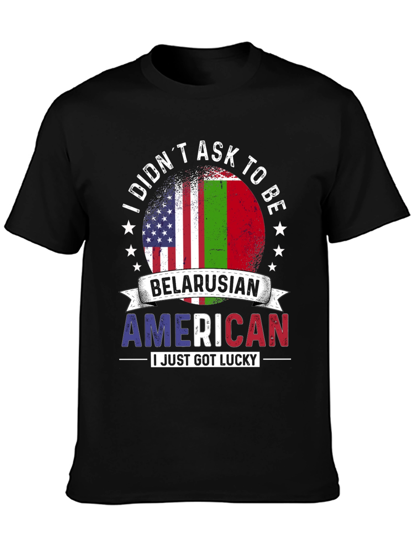 Belarusian American Flag T-Shirt Lucky Patriotic Tee