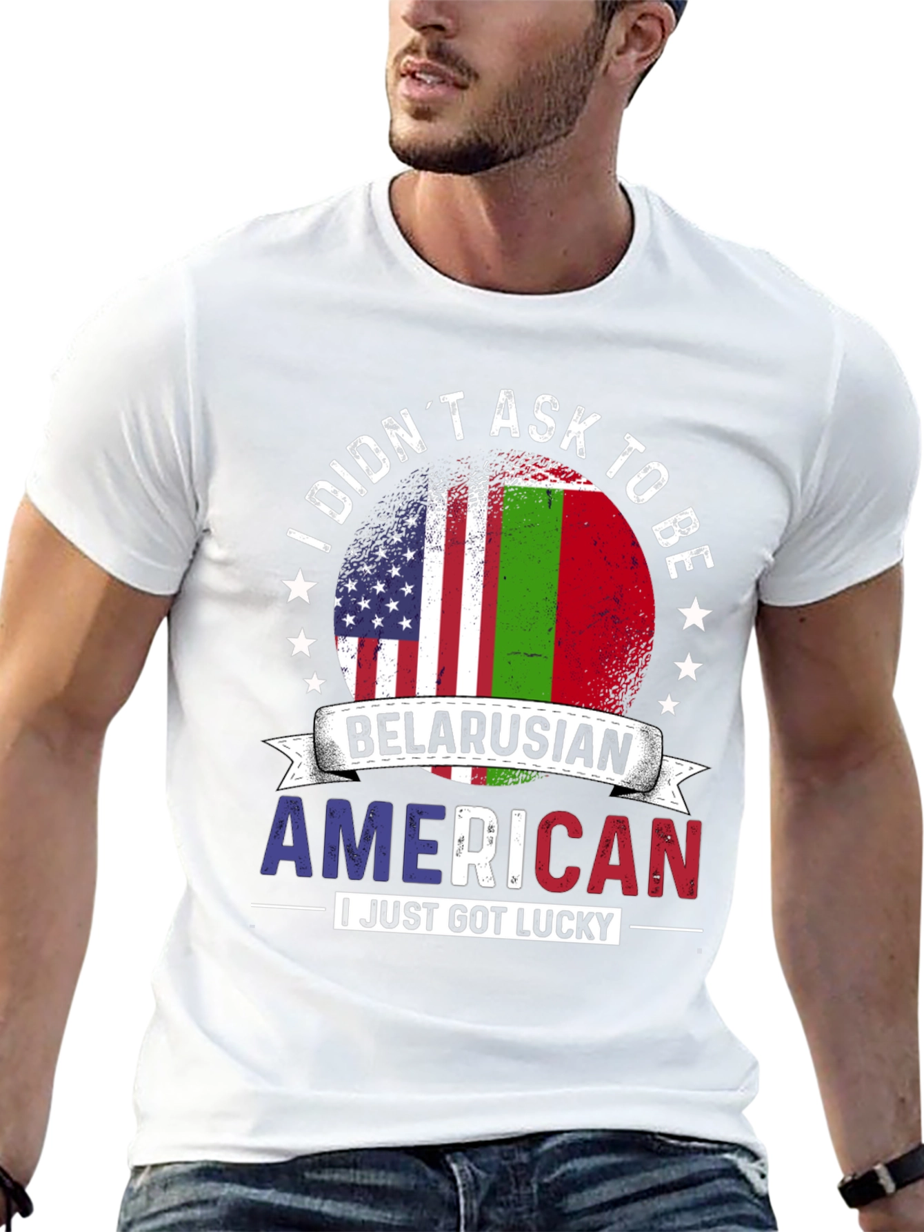 Belarusian American Flag T-Shirt Lucky Patriotic Tee