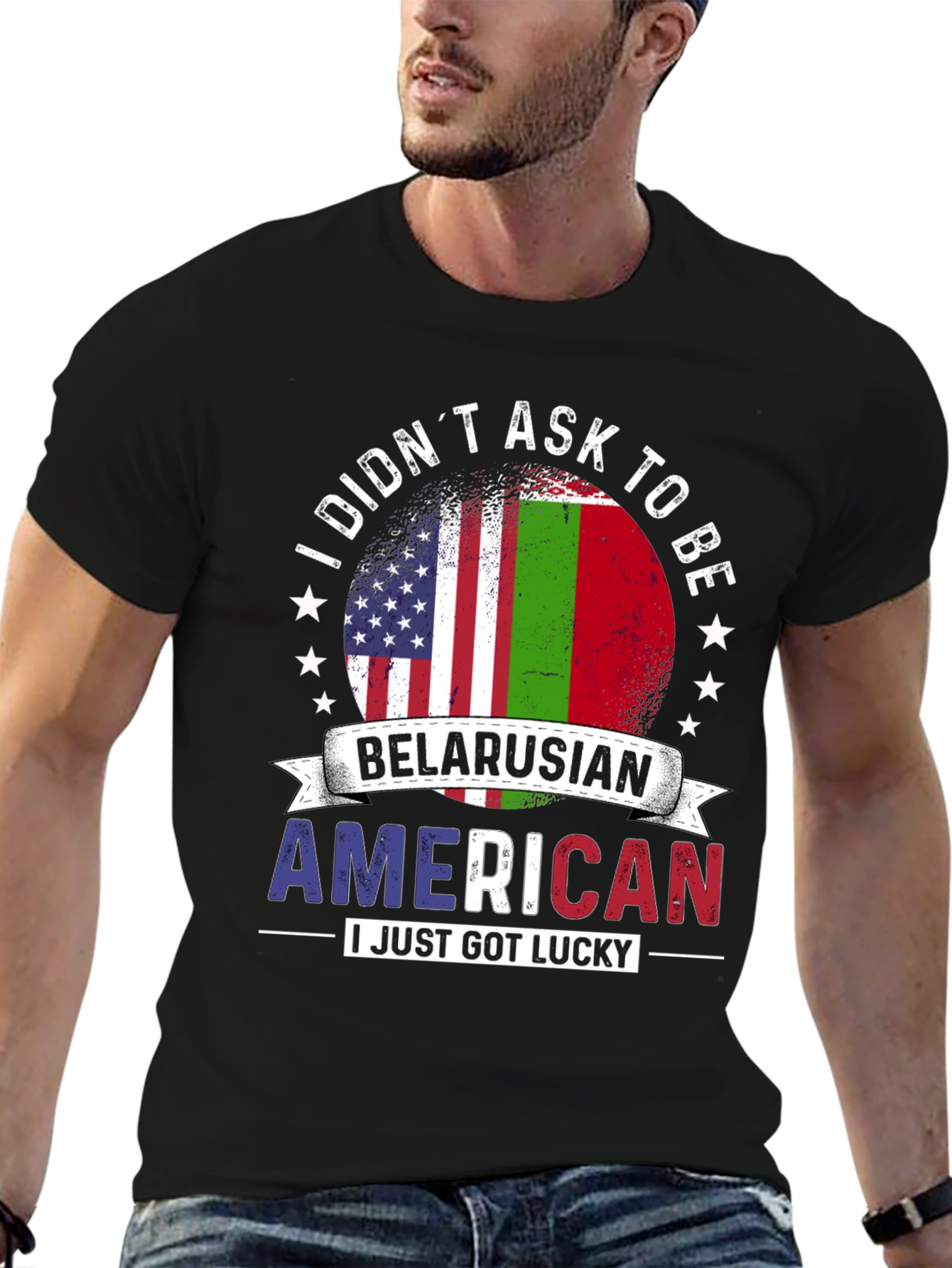 Belarusian American Flag T-Shirt Lucky Patriotic Tee