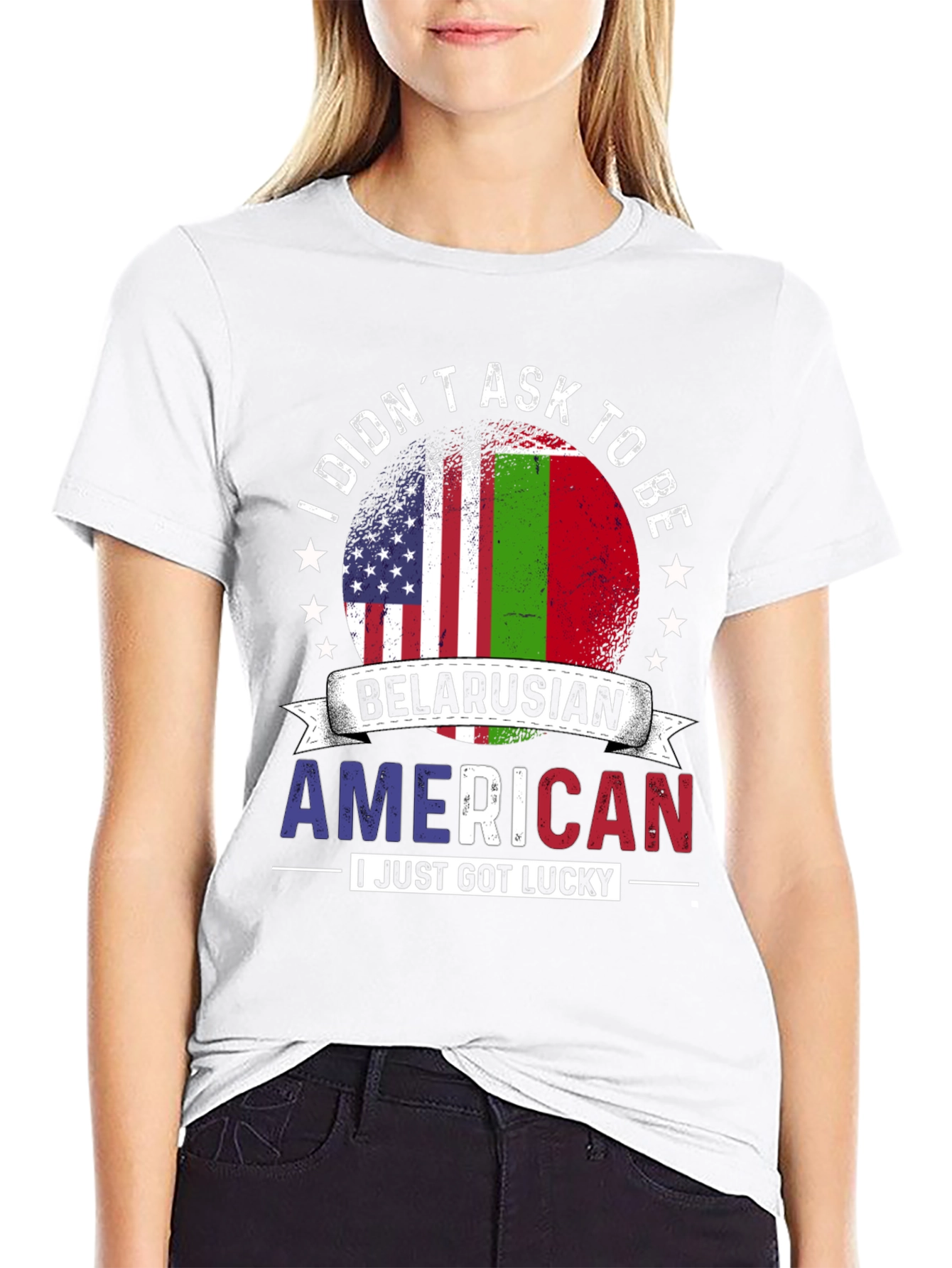 Belarusian American Flag T-Shirt Lucky Patriotic Tee