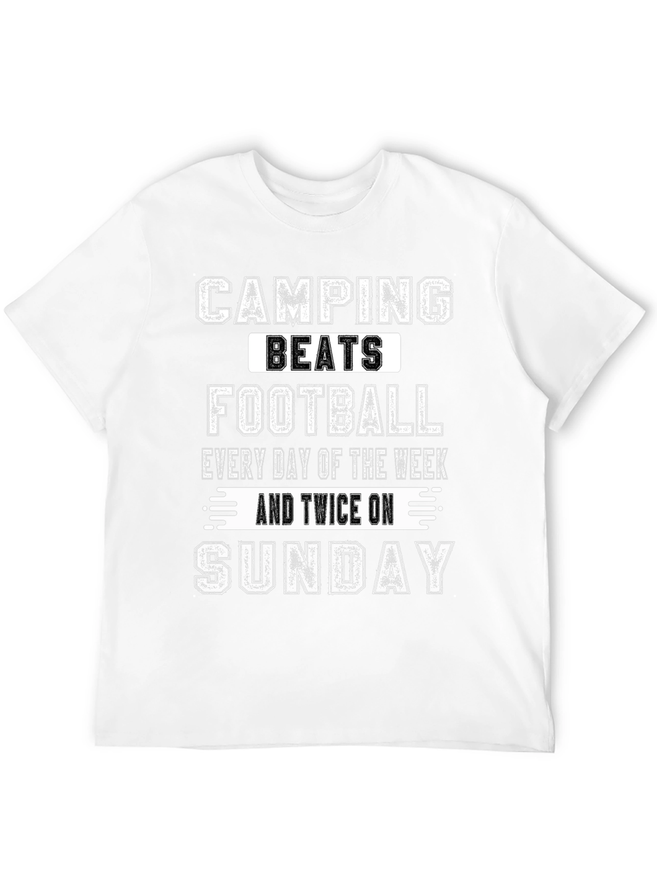 Camping Beats Football T-Shirt
