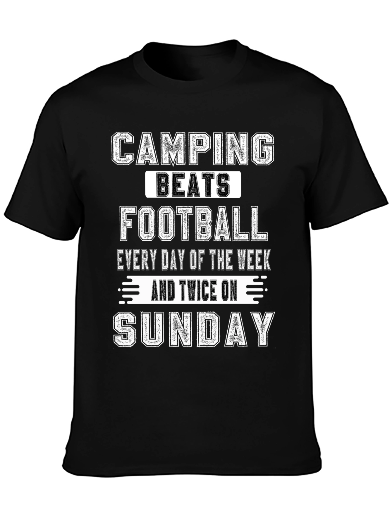Camping Beats Football T-Shirt